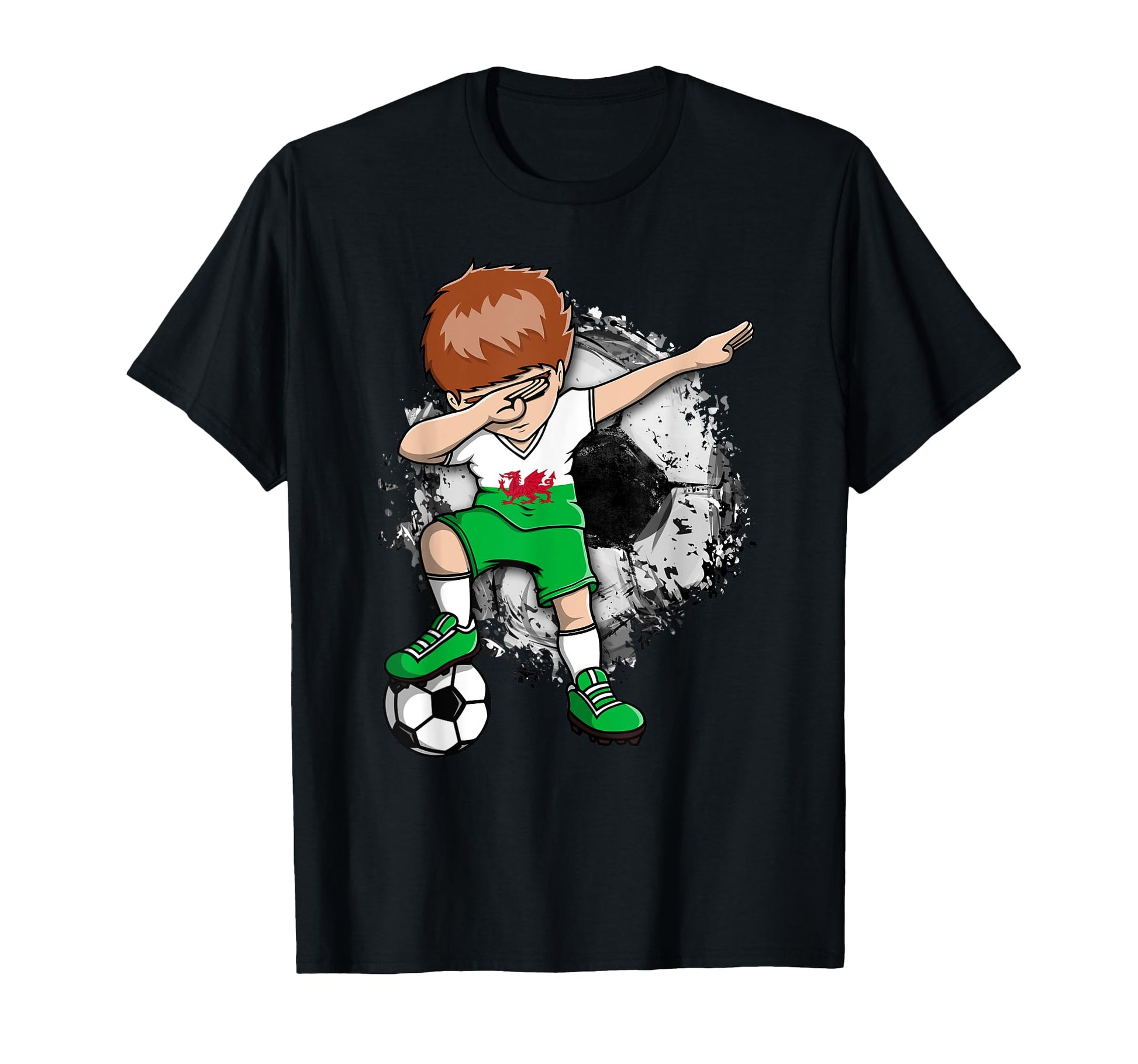 Dabbing Soccer Wales Jersey Welsh T-Shirt - Minimalist Print Unisex - T-Shirt, Sweatshirt, Hoodie