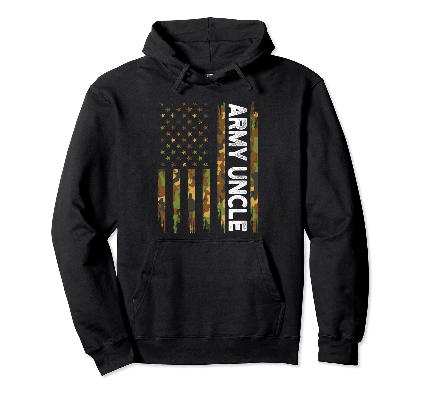 Army Uncle American Flag Camouflage Hoodie - Fun Novelty Design Unisex - T-Shirt, Sweatshirt, Hoodie