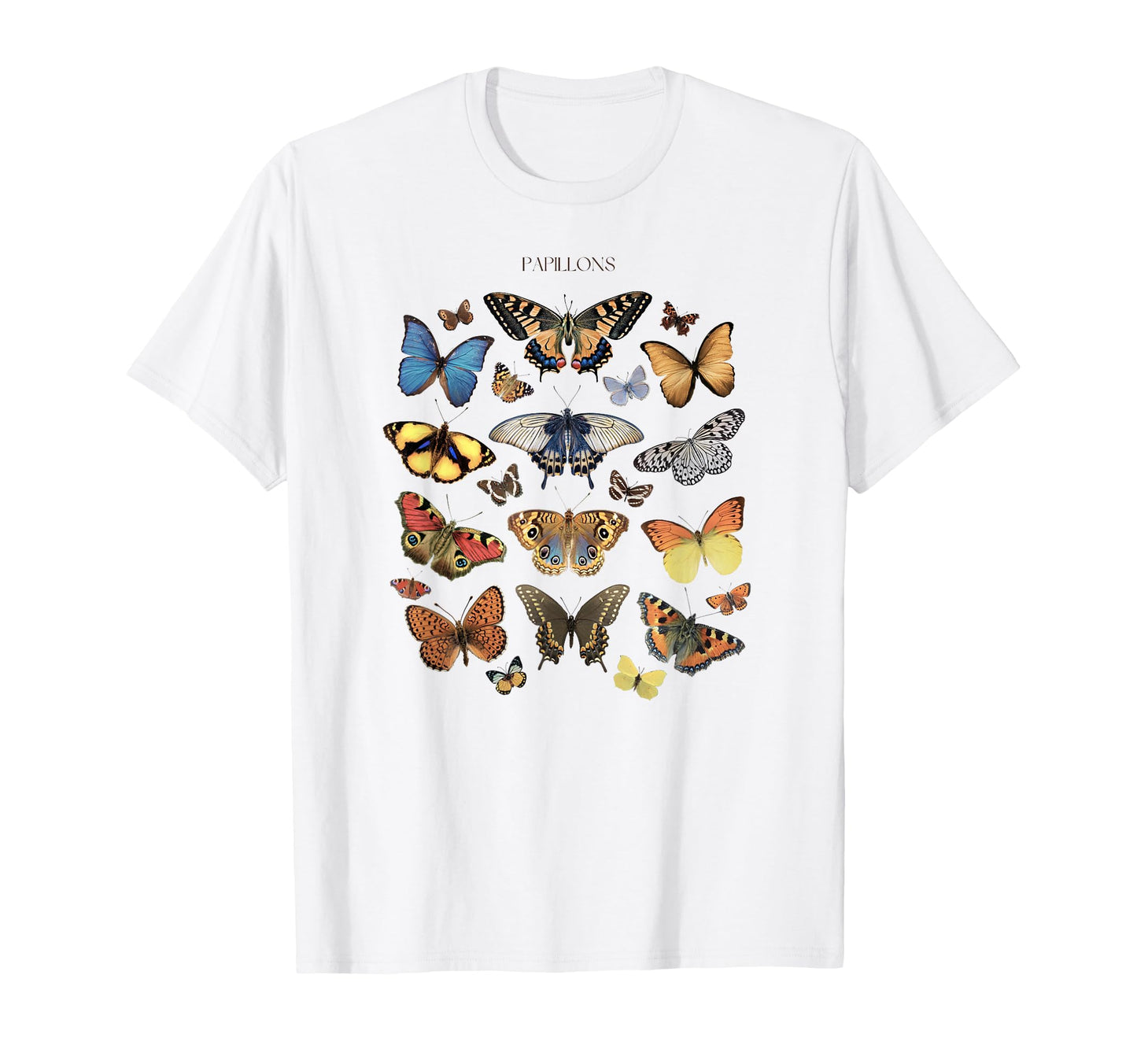 Entomology Butterfly Papillons Collage T-Shirt - Unique Graphic for Adults - T-Shirt, Sweatshirt, Hoodie