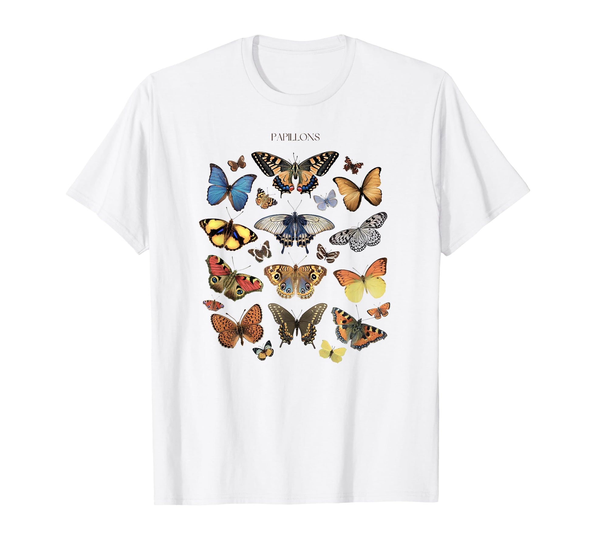 Entomology Butterfly Papillons Collage T-Shirt - Unique Graphic for Adults - T-Shirt, Sweatshirt, Hoodie