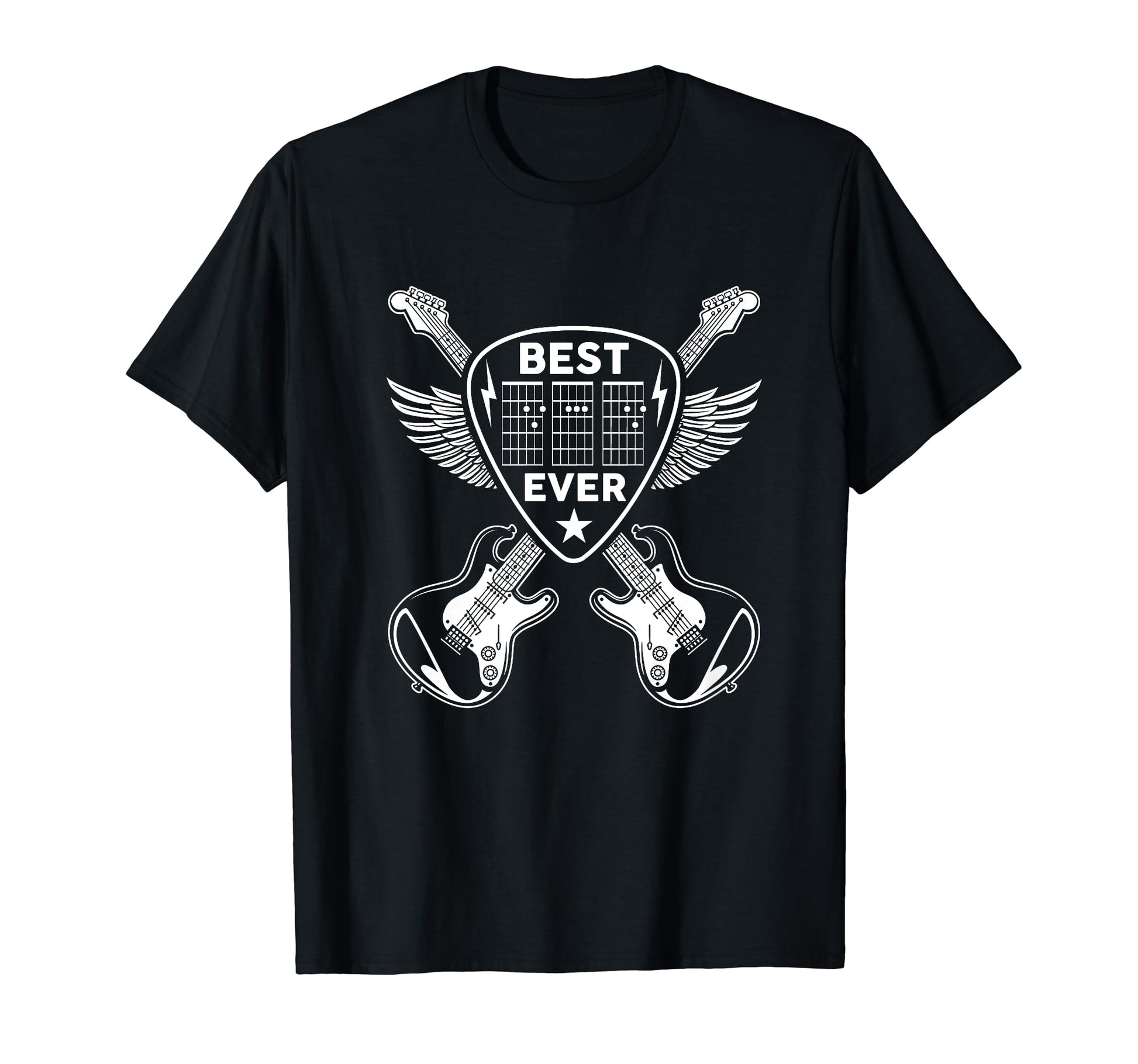 Best Dad Ever Guitar Rocker T-Shirt - Fun Novelty Design for Adults - T-Shirt, Sweatshirt, Hoodie