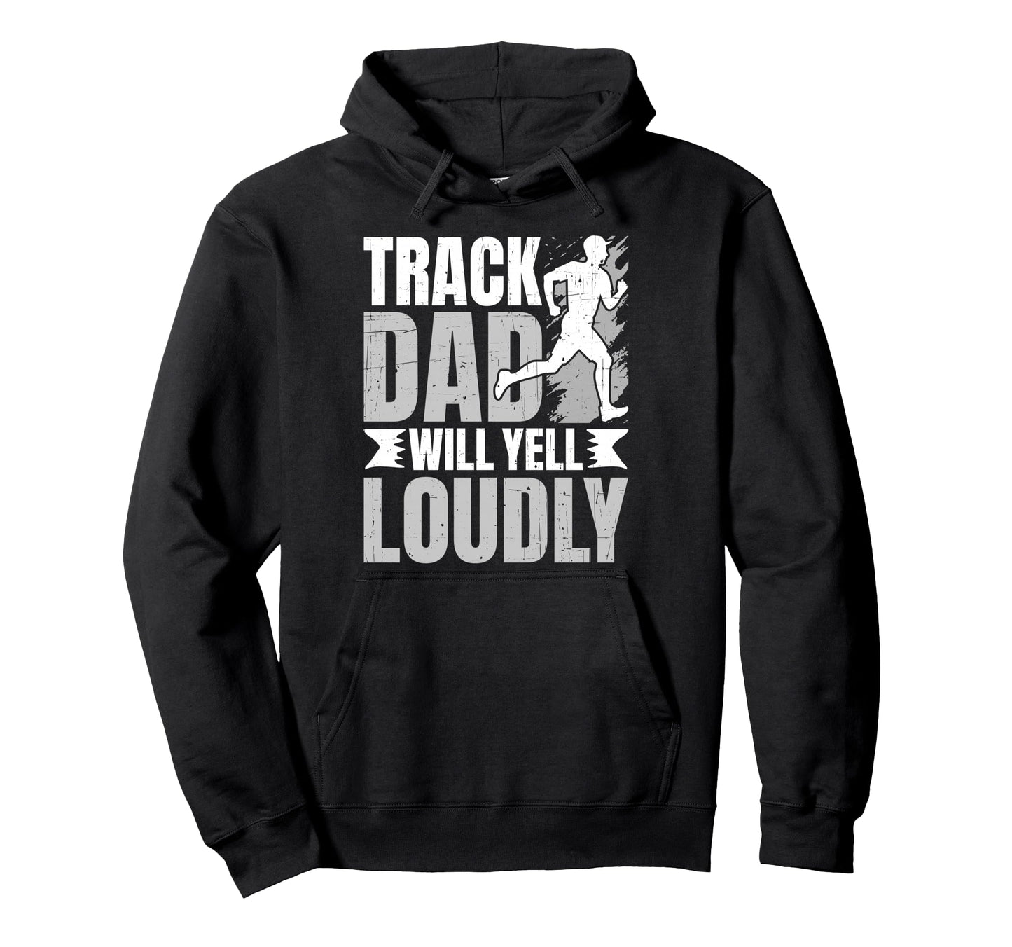 Distressed Running Dad Loudly Dad Hoodie - Aesthetic Graphic for Adults - T-Shirt, Sweatshirt, Hoodie