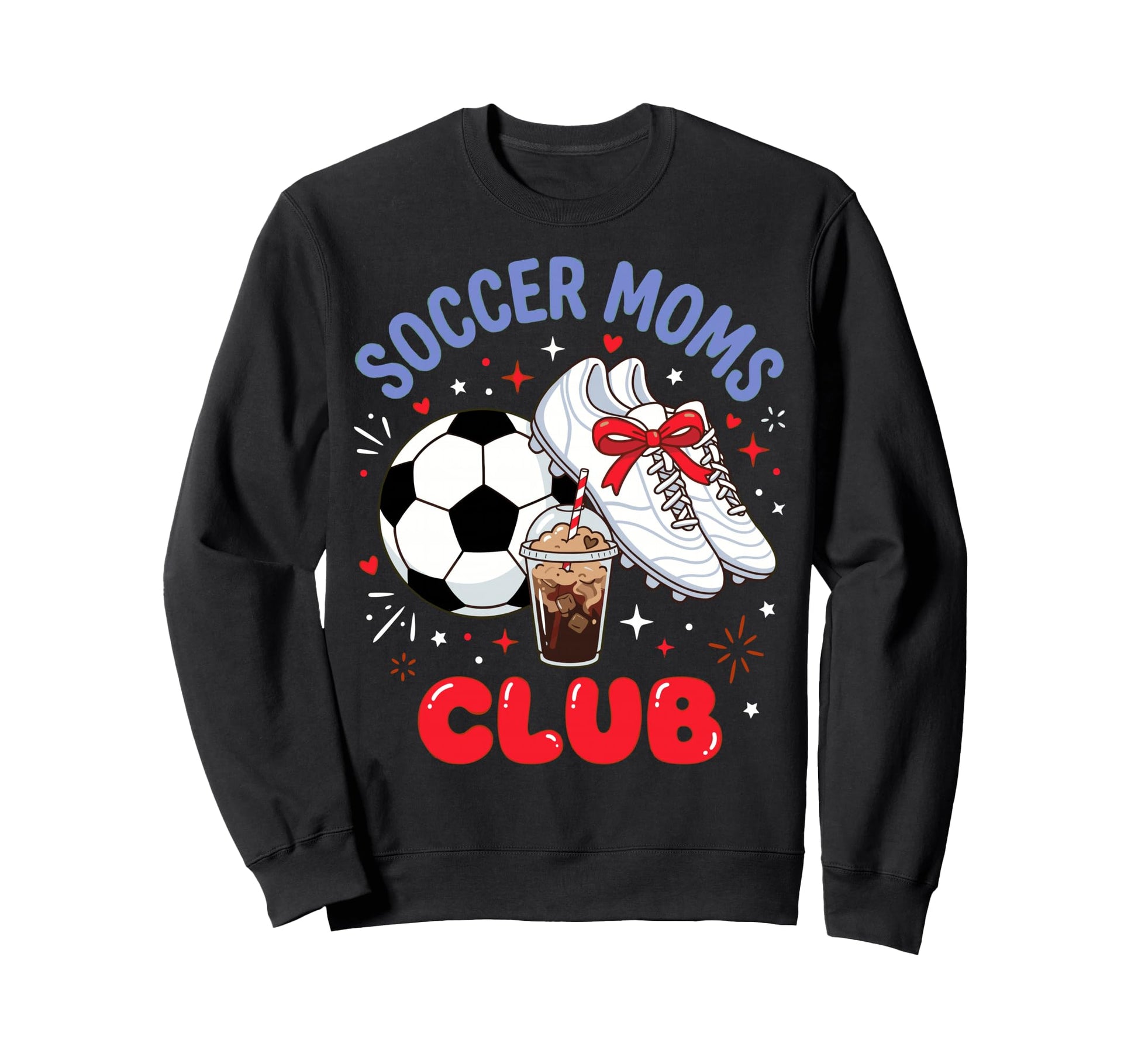 Soccer Moms Club Soccer Cleats Sweatshirt - Novelty Apparel for Adults - T-Shirt, Sweatshirt, Hoodie