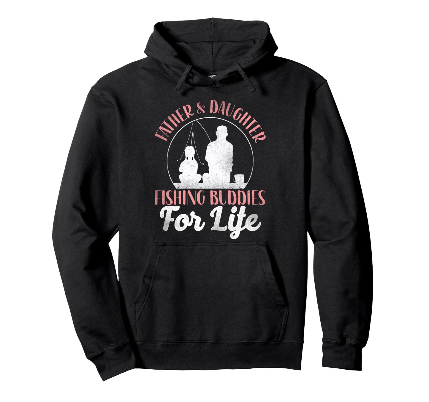 Fishing Buddies Dad Father Daughter Hoodie - Minimalist Print Men Women - T-Shirt, Sweatshirt, Hoodie