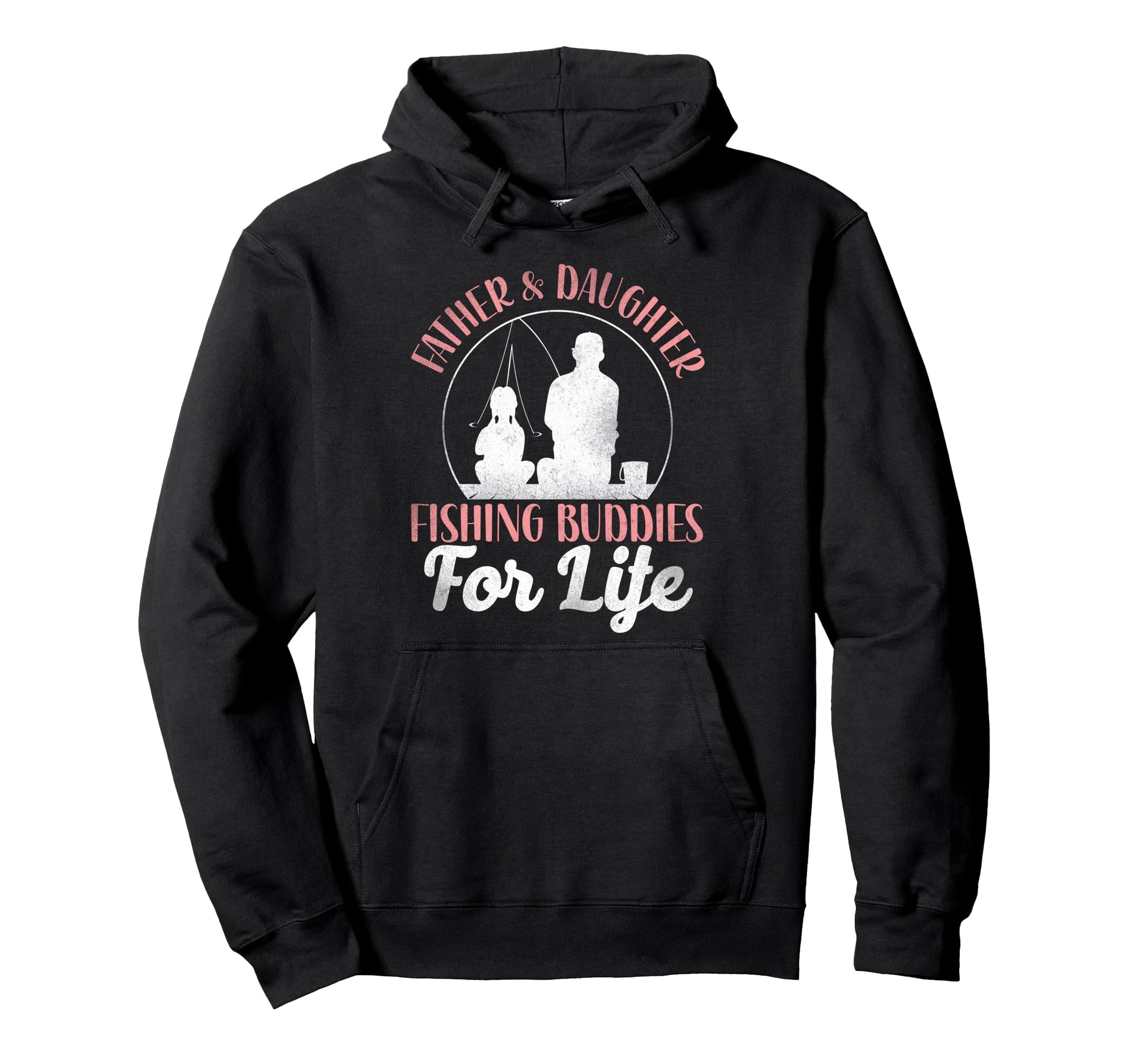 Fishing Buddies Dad Father Daughter Hoodie - Minimalist Print Men Women - T-Shirt, Sweatshirt, Hoodie