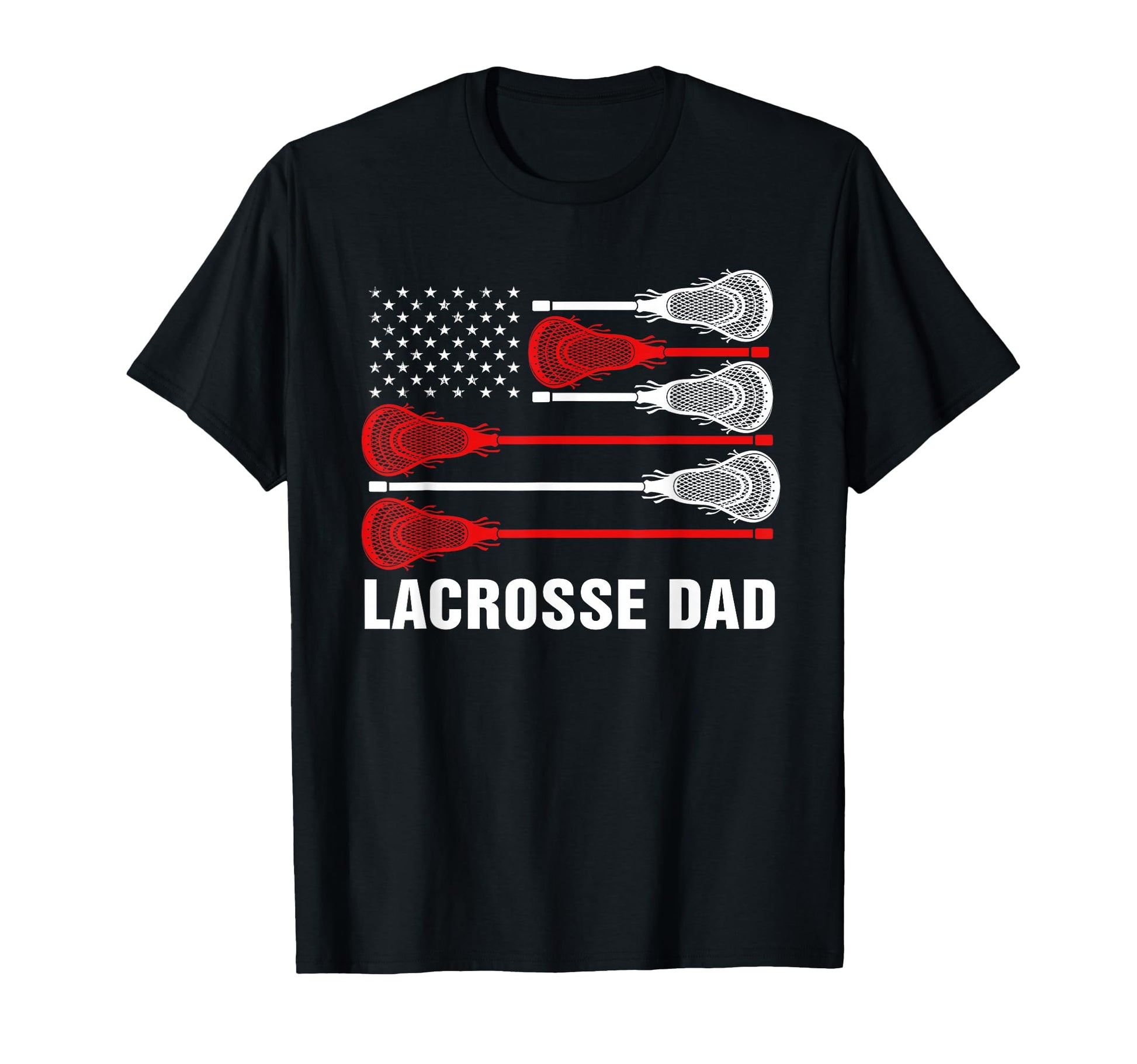 Lacrosse Dad Lax Dad Usa Flag T-Shirt - Novelty Apparel Men Women - T-Shirt, Sweatshirt, Hoodie