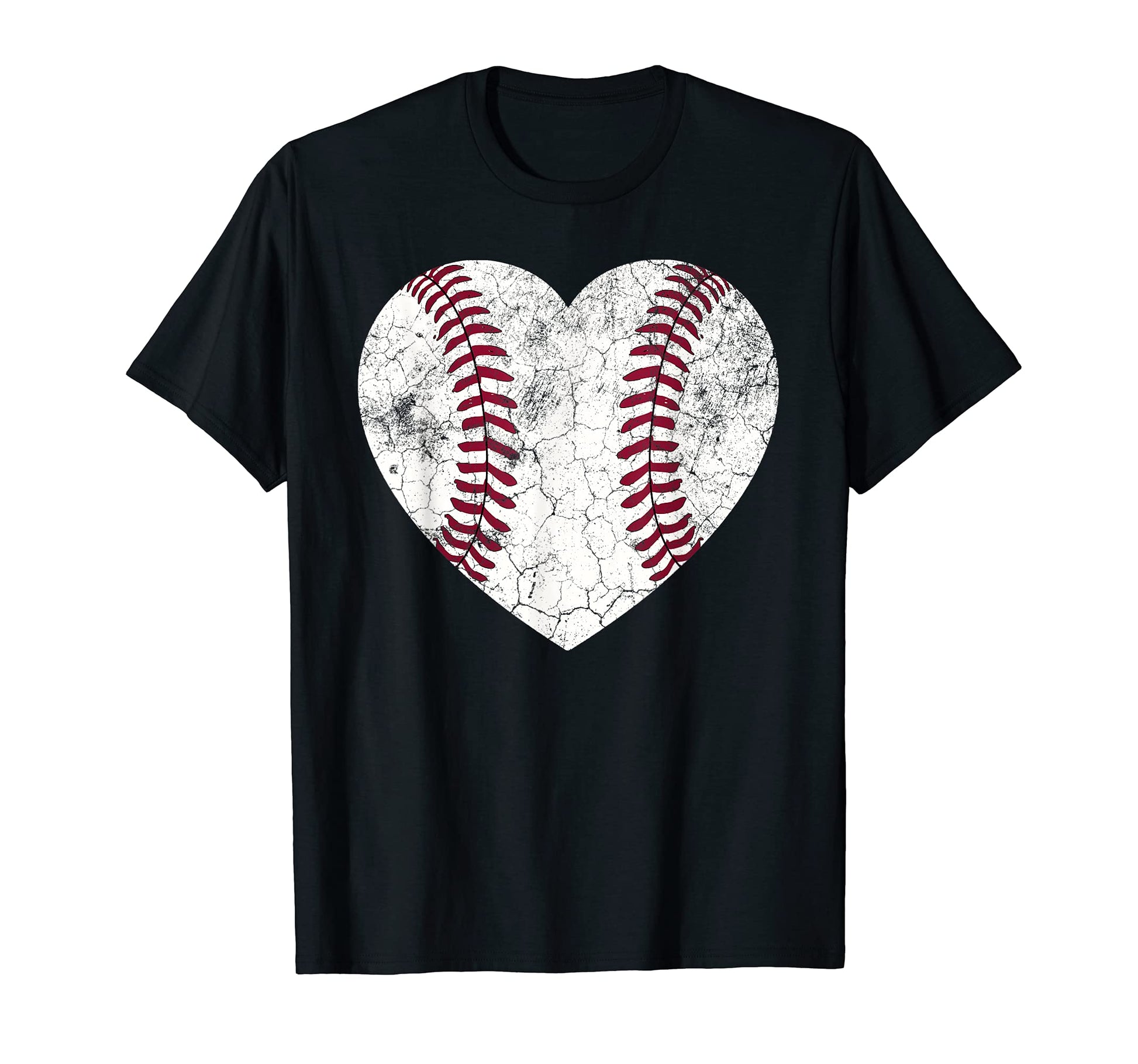 Baseball Heart Fun Mom Dad Softball Gift T-Shirt - Minimalist Print Unisex - T-Shirt, Sweatshirt, Hoodie