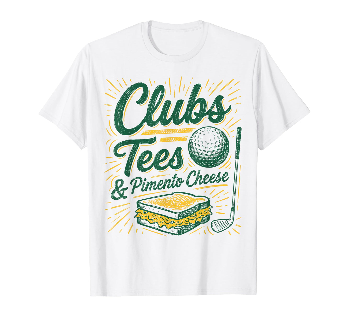 Clubs Tees Pimento Cheese Funny Golf T-Shirt - Unique Graphic for Adults - T-Shirt, Sweatshirt, Hoodie