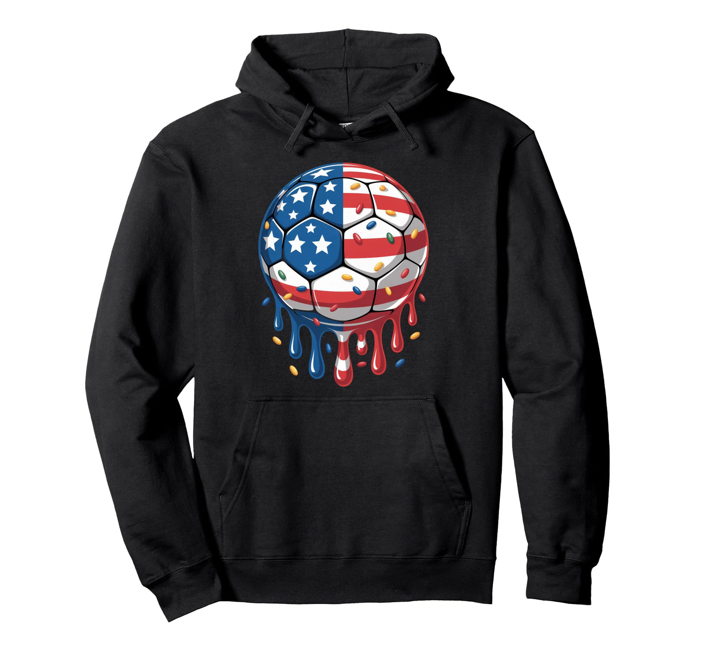 Ice Cream Drip Game American Usa Hoodie - Fun Novelty Design Men Women - T-Shirt, Sweatshirt, Hoodie