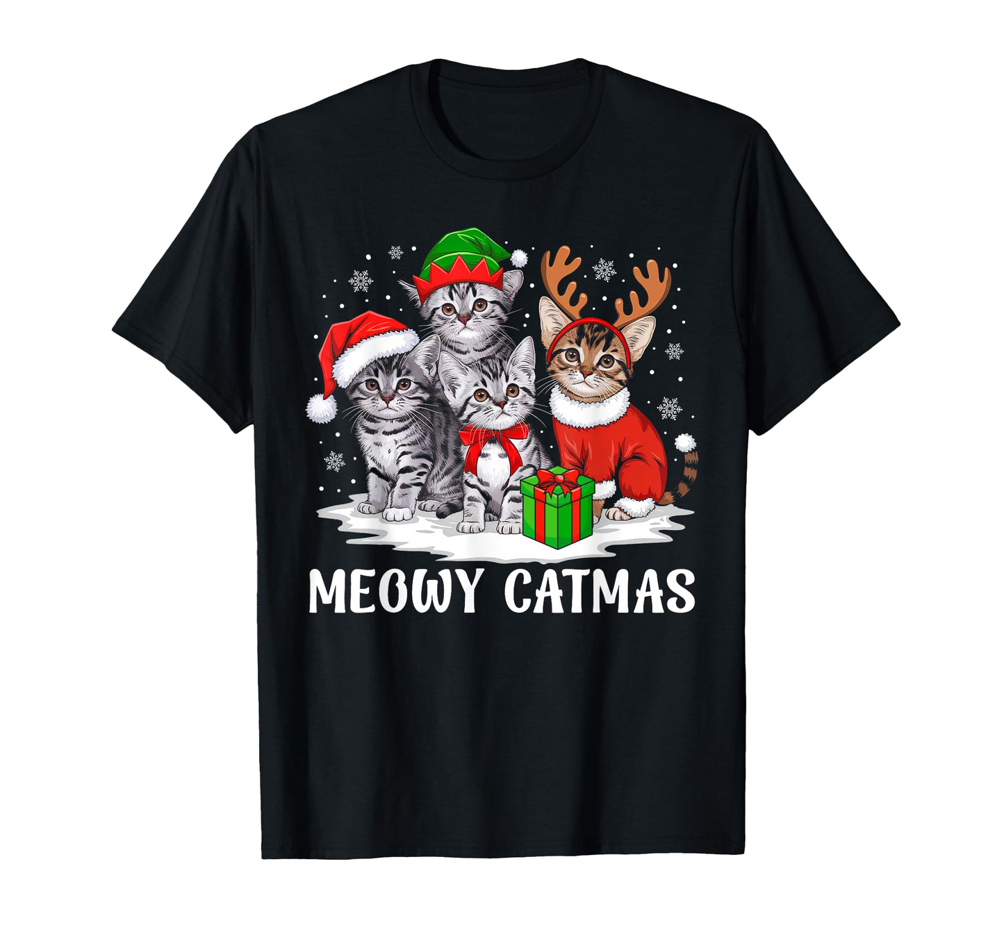 Cat Pajamas Meowy Catmas T-Shirt - Minimalist Print Men Women - T-Shirt, Sweatshirt, Hoodie