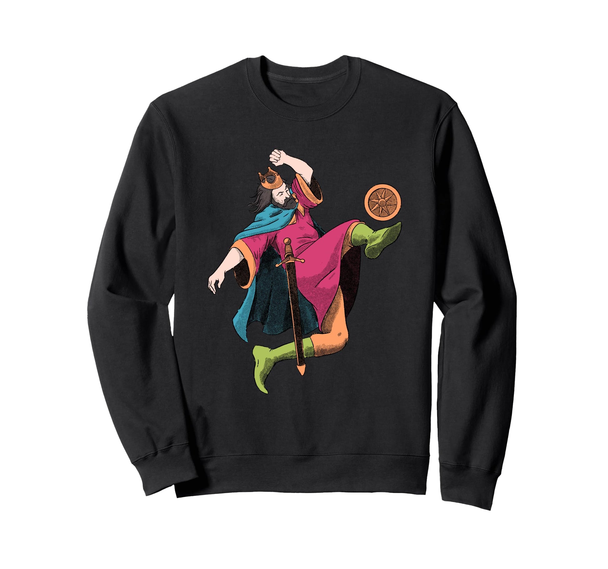 King Is Kicking Shield Game Soccer Sweatshirt - Trendy Graphic Unisex - T-Shirt, Sweatshirt, Hoodie