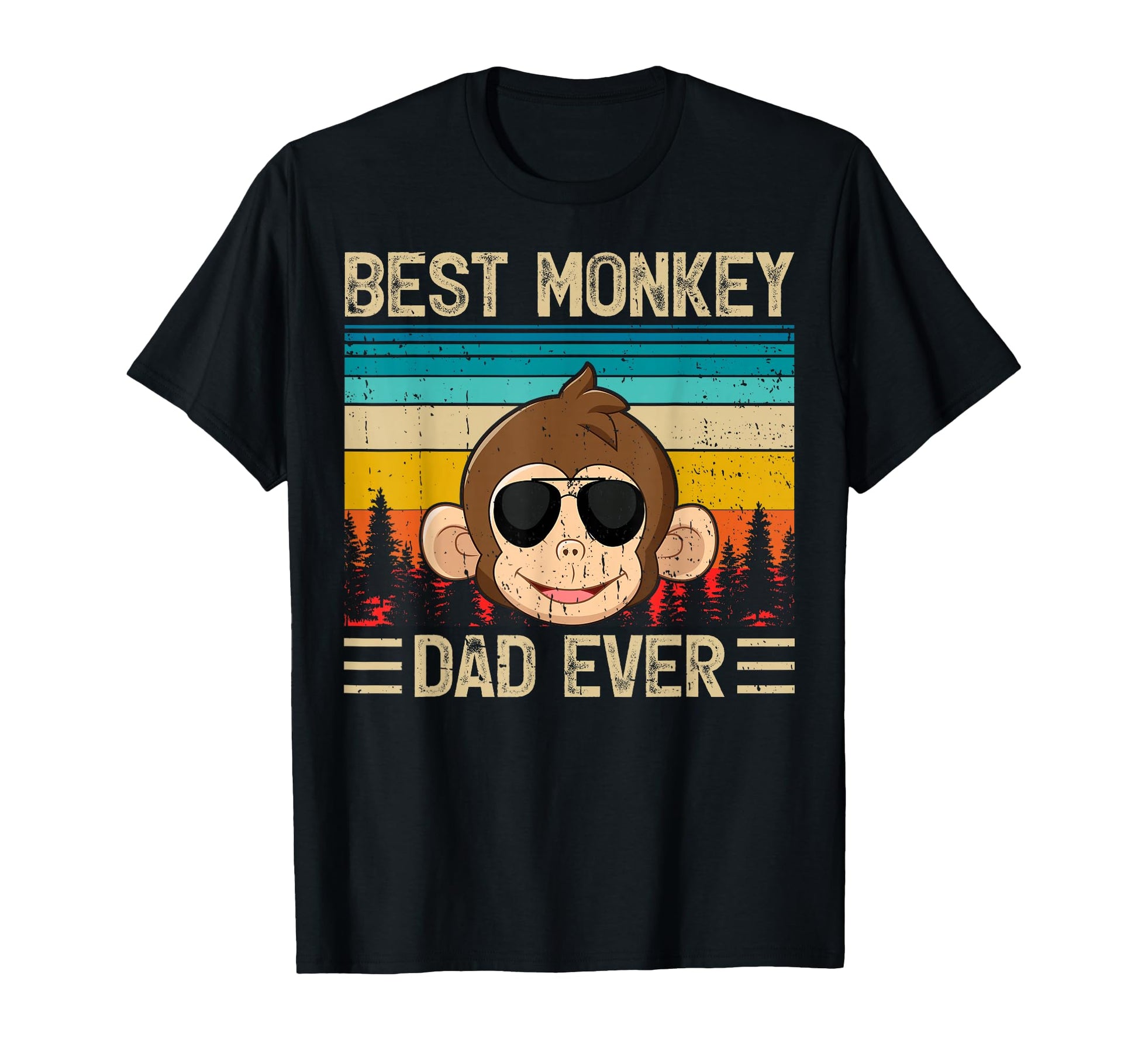 Monkey Funny Best Monkey Dad Ever T-Shirt - Unique Graphic for Adults - T-Shirt, Sweatshirt, Hoodie