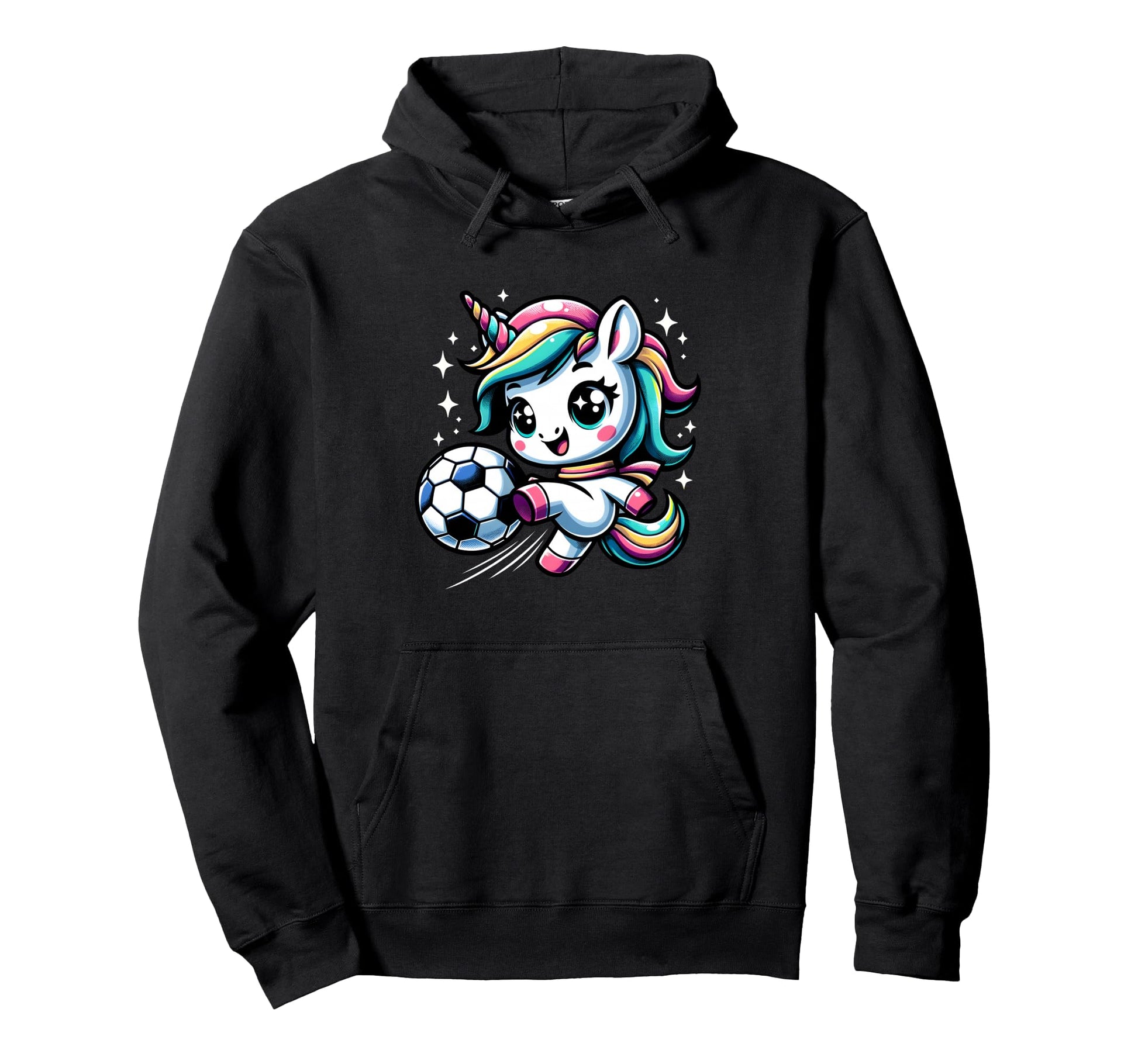 Unicorn Playing Soccer Hoodie - Unique Graphic Unisex - T-Shirt, Sweatshirt, Hoodie