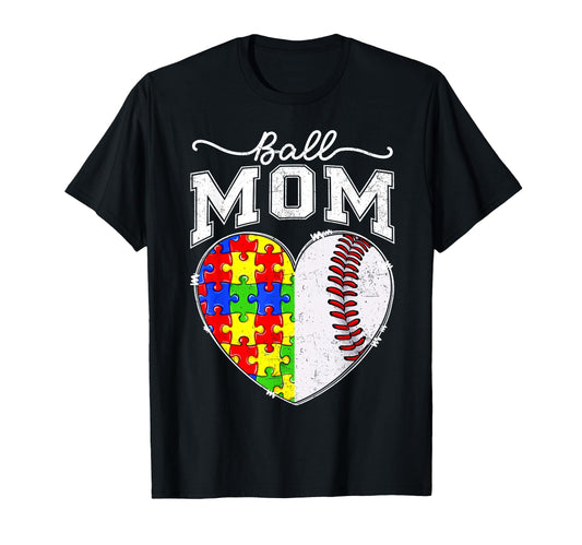 Ball Mom Mama Autism Awareness Day T-Shirt - Streetwear Style for Adults - T-Shirt, Sweatshirt, Hoodie