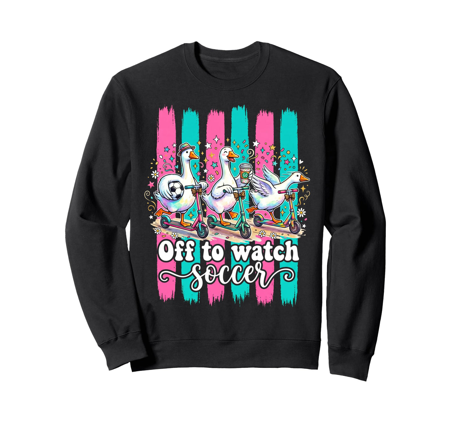 Off To Watch Soccer Silly Goose Sweatshirt - Minimalist Print Men Women - T-Shirt, Sweatshirt, Hoodie