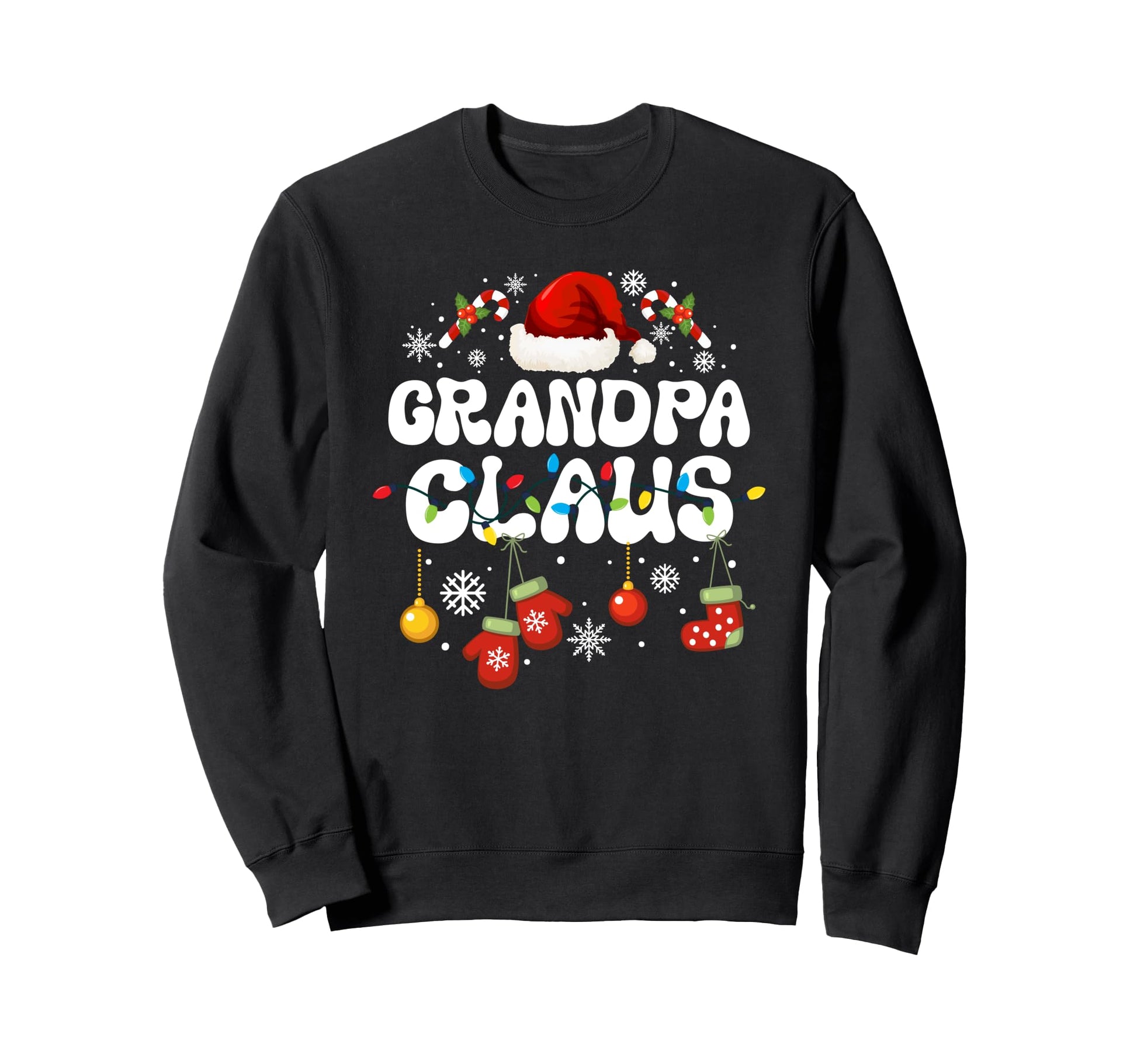 Grandpa Claus Santa Hat Family Sweatshirt - Minimalist Print Men Women - T-Shirt, Sweatshirt, Hoodie
