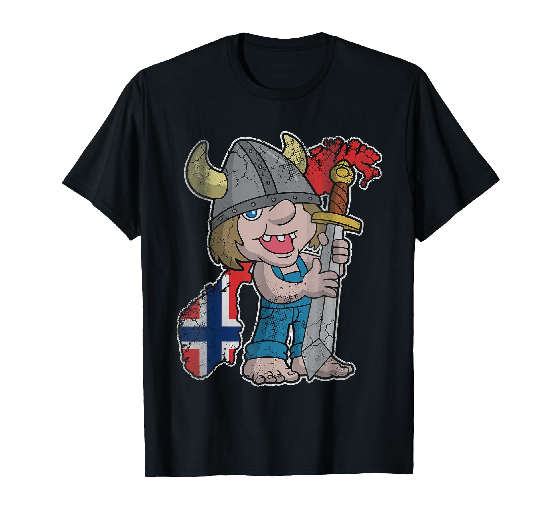Norwegian Troll Norway Flag Norge T-Shirt - Aesthetic Graphic for Adults - T-Shirt, Sweatshirt, Hoodie