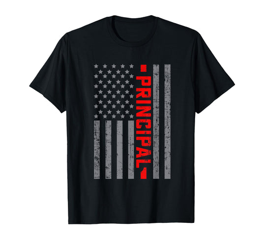 American Flag Principal Us Flag Dad T-Shirt - Aesthetic Graphic for Adults - T-Shirt, Sweatshirt, Hoodie