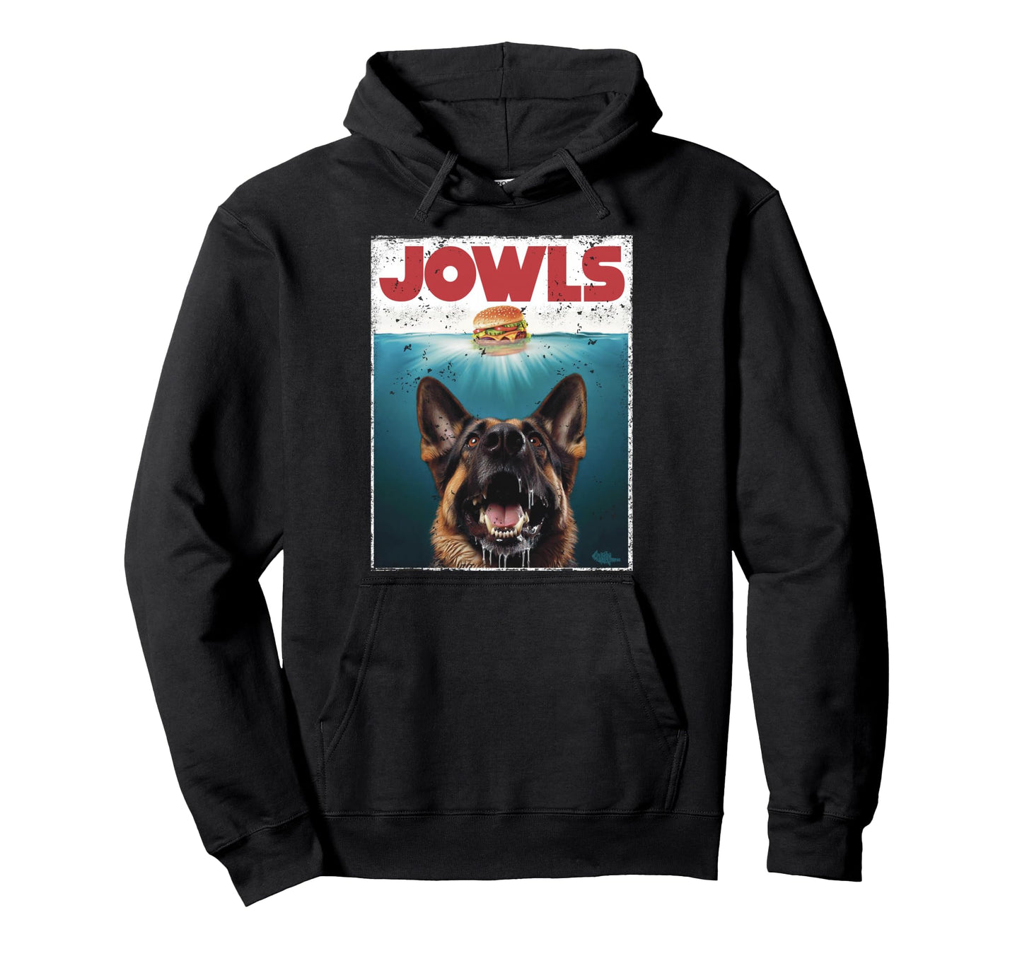 Funny German Shepherd Jowls Hoodie - Fun Novelty Design Men Women - T-Shirt, Sweatshirt, Hoodie