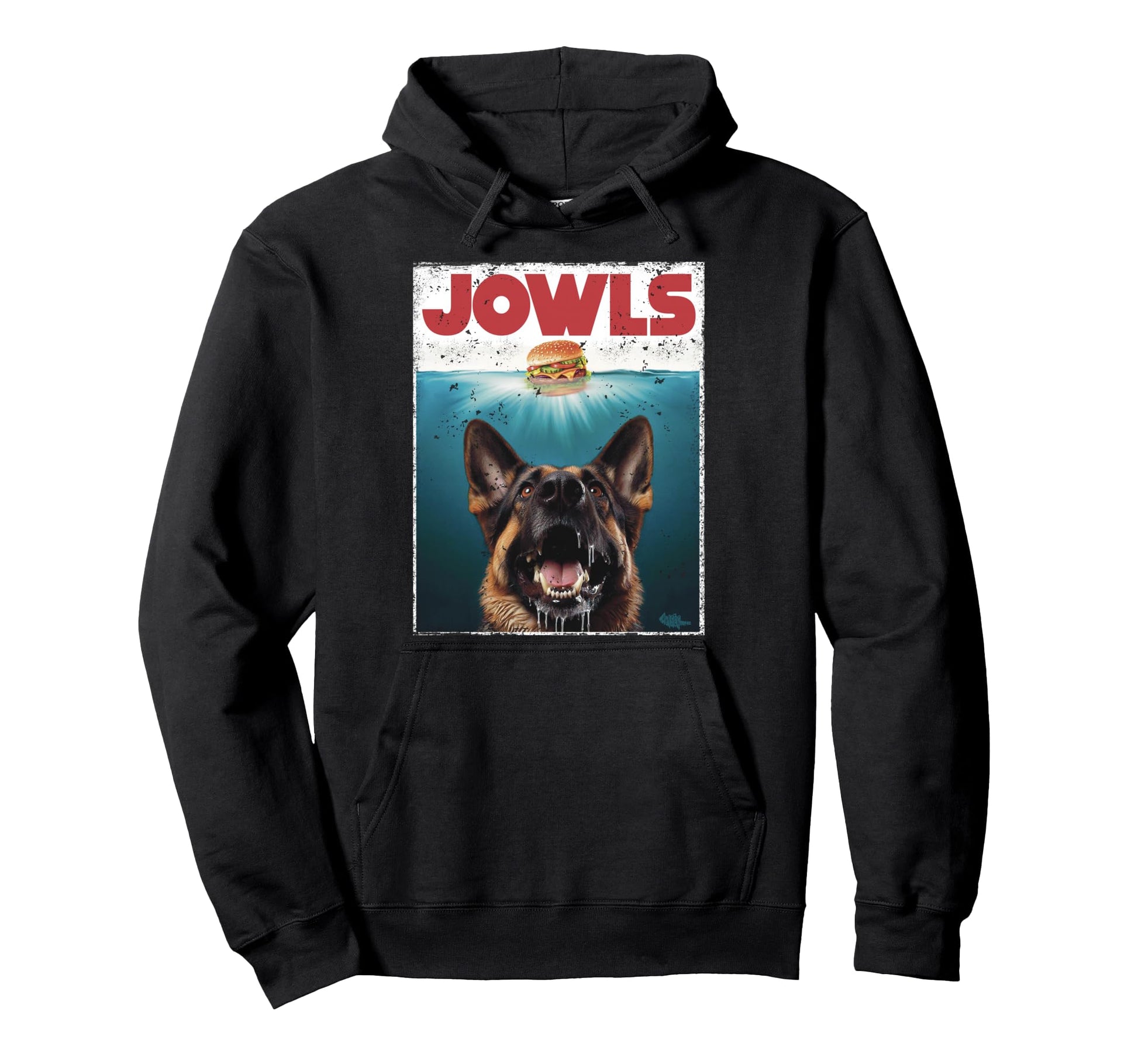 Funny German Shepherd Jowls Hoodie - Fun Novelty Design Men Women - T-Shirt, Sweatshirt, Hoodie