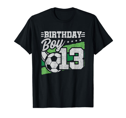 13 Year Old Soccer Birthday 13Th T-Shirt - Aesthetic Graphic Men Women - T-Shirt, Sweatshirt, Hoodie