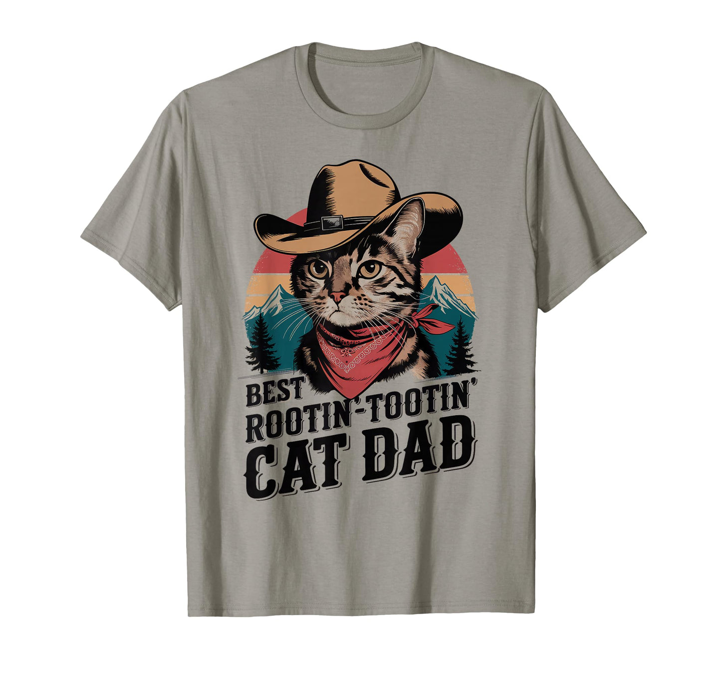 Cat Dad Cat Funny Fathers Day Cowboy T-Shirt - Unique Graphic Men Women - T-Shirt, Sweatshirt, Hoodie