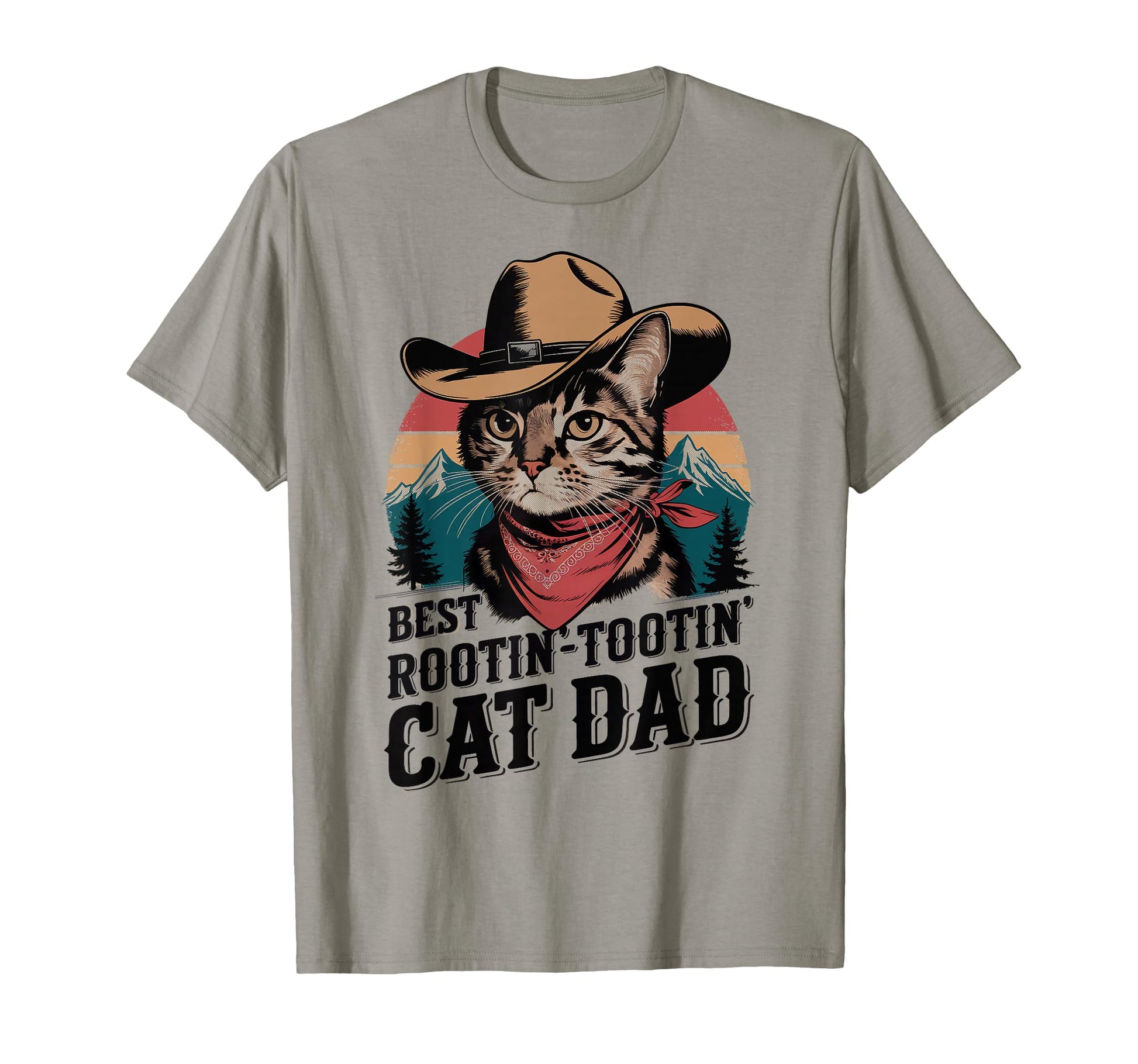 Cat Dad Cat Funny Fathers Day Cowboy T-Shirt - Unique Graphic Men Women - T-Shirt, Sweatshirt, Hoodie