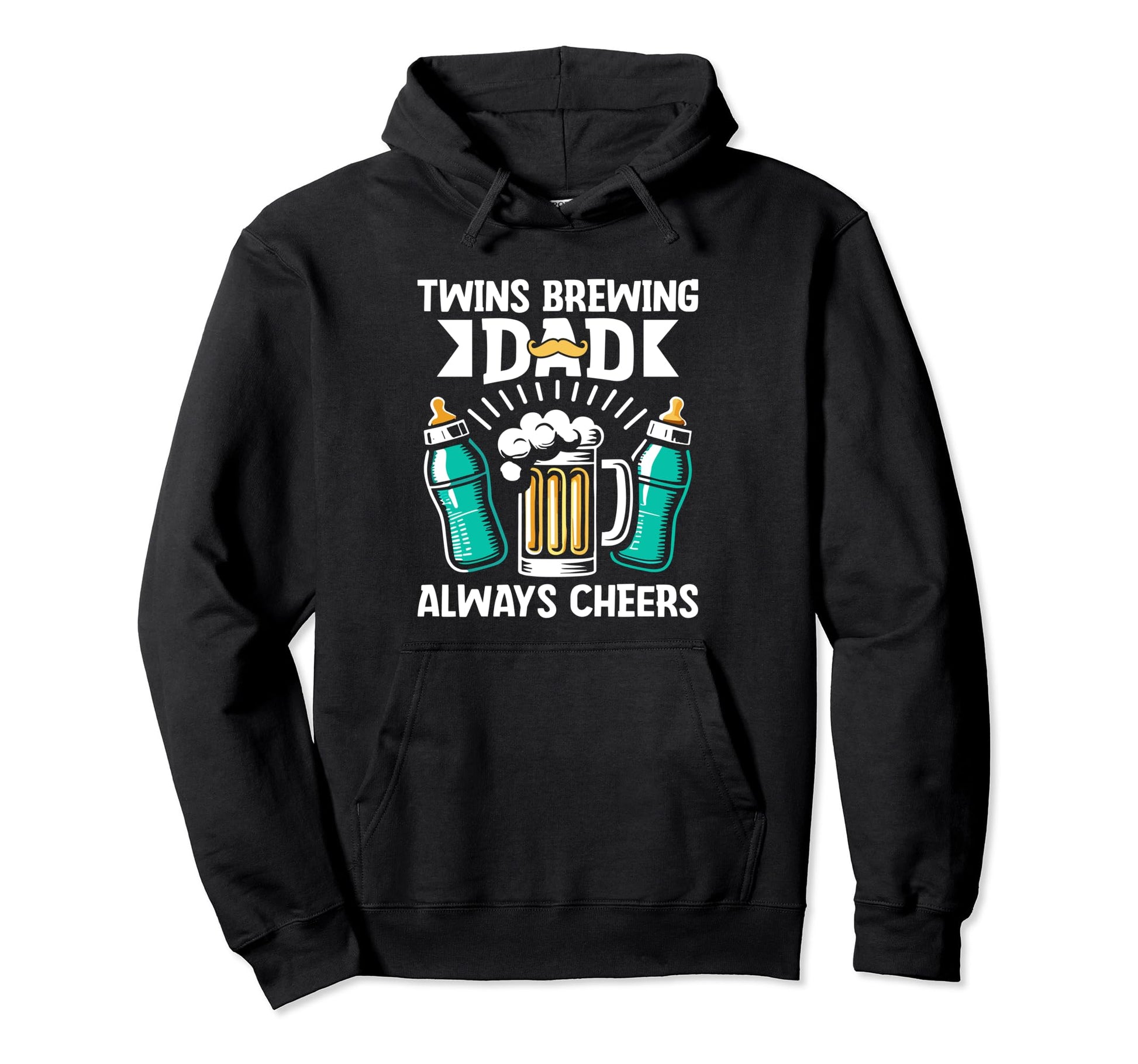 Funny Dad Twins Beer Drinking Twin Gender Hoodie - Trendy Graphic Unisex - T-Shirt, Sweatshirt, Hoodie