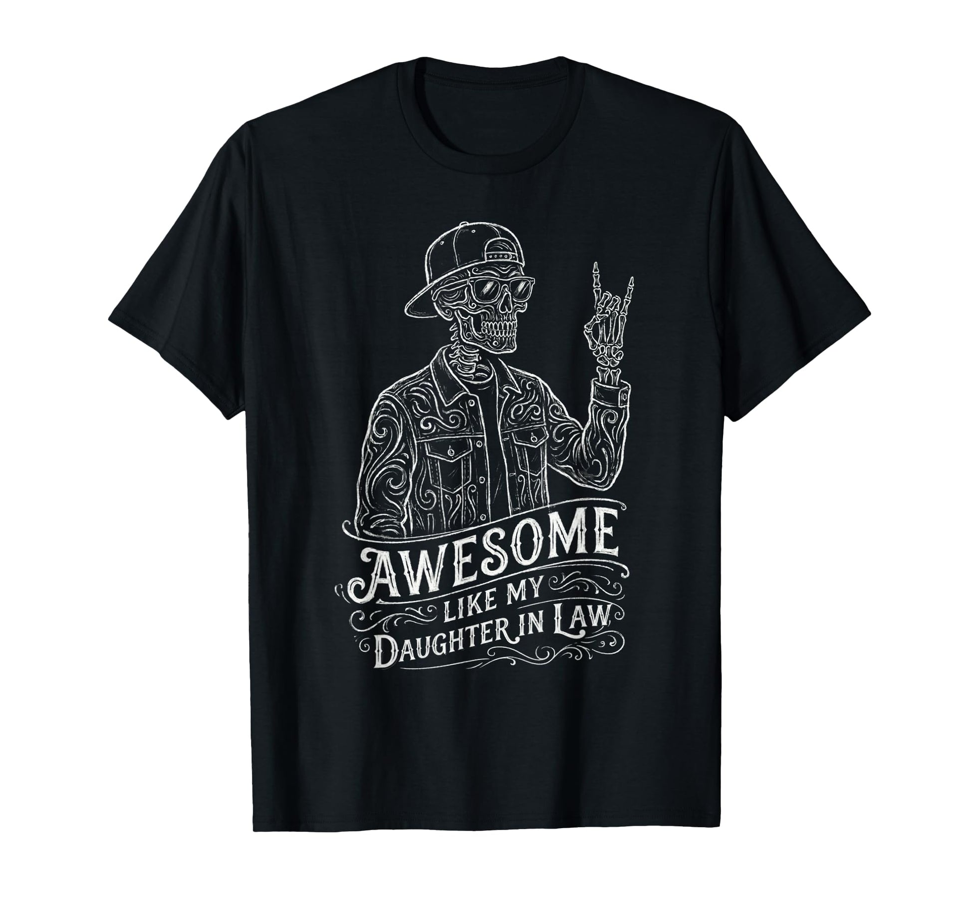 Awesome Like My Daughter Law Skeleton T-Shirt - Minimalist Print Men Women - T-Shirt, Sweatshirt, Hoodie