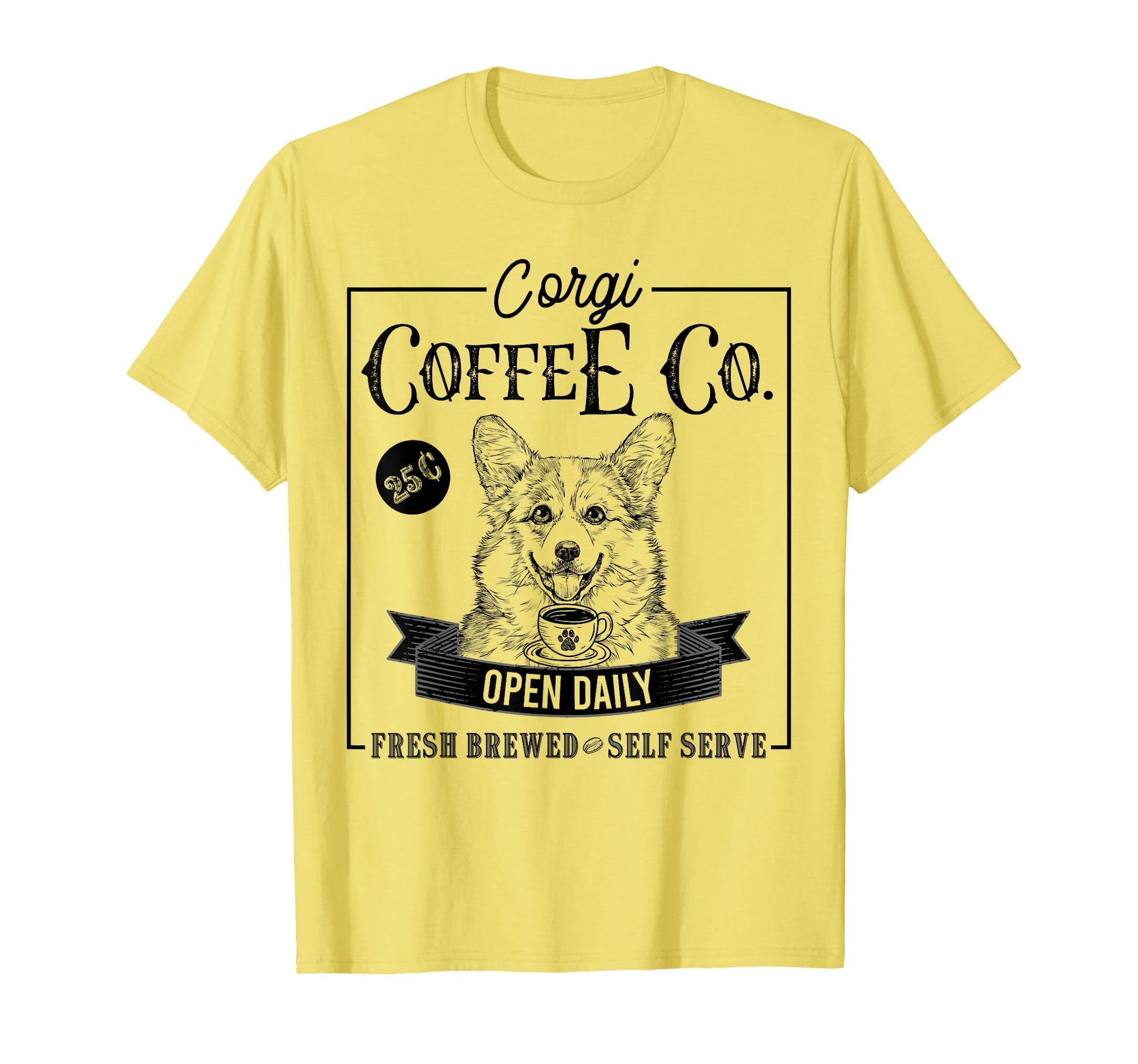 Pembroke Welsh Corgi Coffee Funny Dog T-Shirt - Graphic Print for Adults - T-Shirt, Sweatshirt, Hoodie