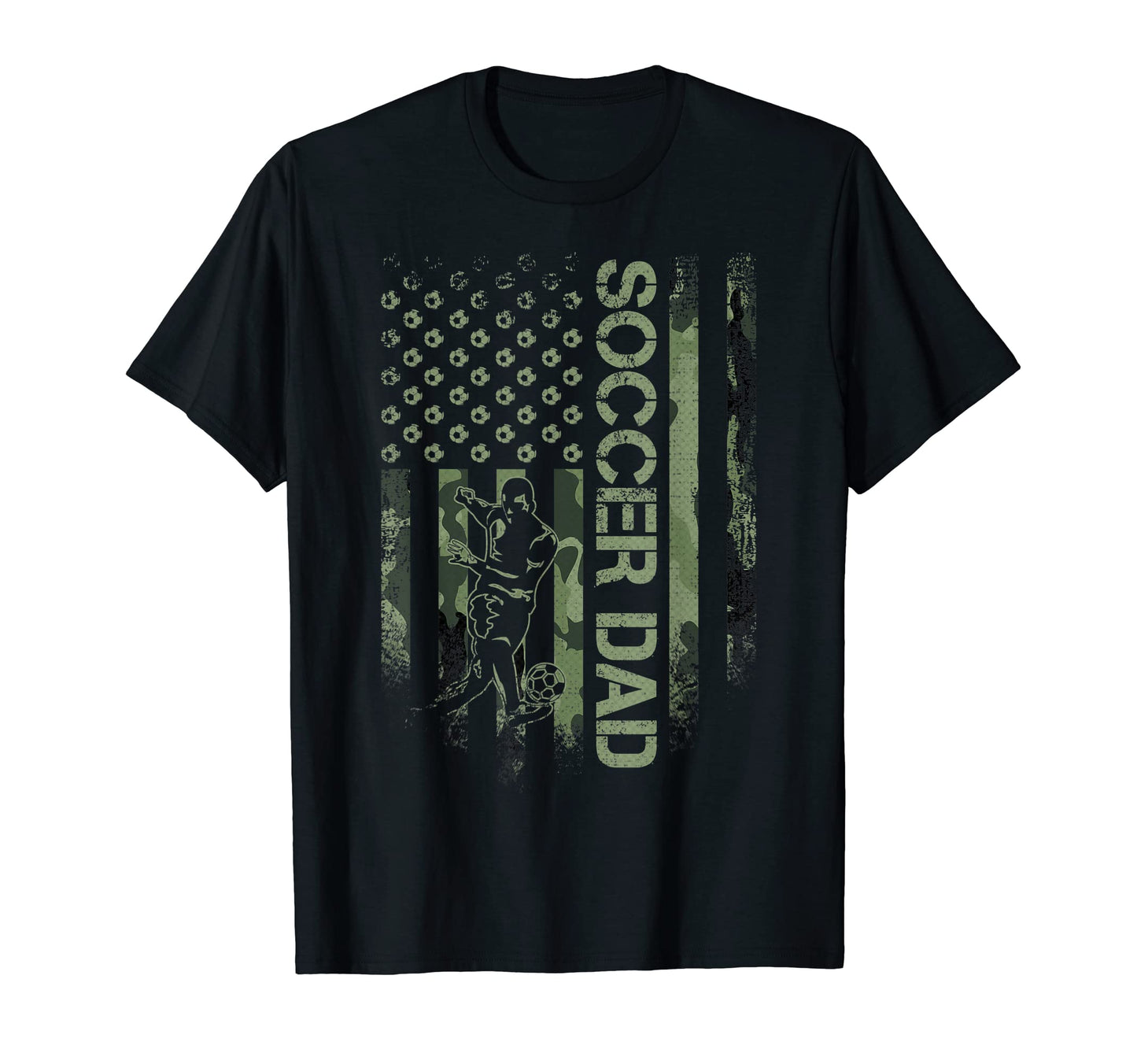 Usa Camouflage Proud Soccer Dad Silhouette T-Shirt - Graphic Print Unisex - T-Shirt, Sweatshirt, Hoodie