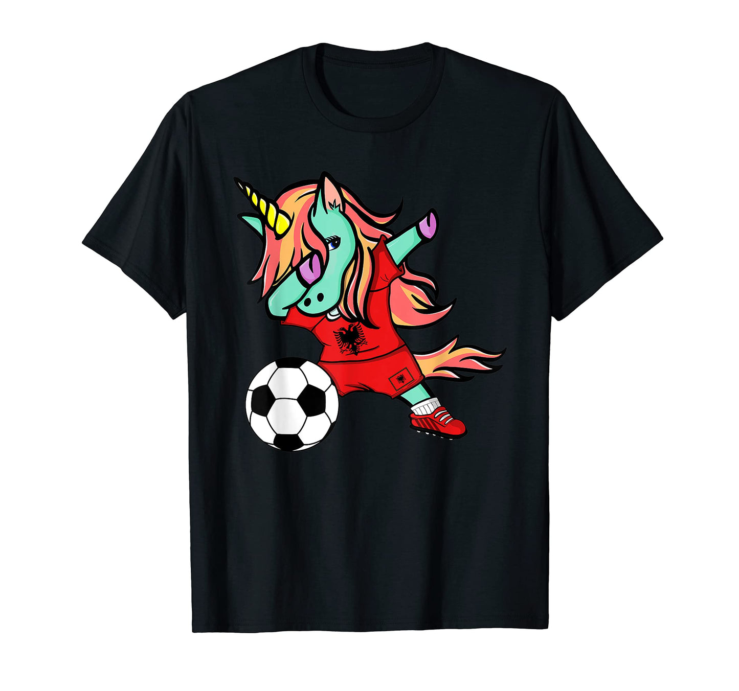Dabbing Unicorn Albania Soccer T-Shirt - Streetwear Style Men Women - T-Shirt, Sweatshirt, Hoodie