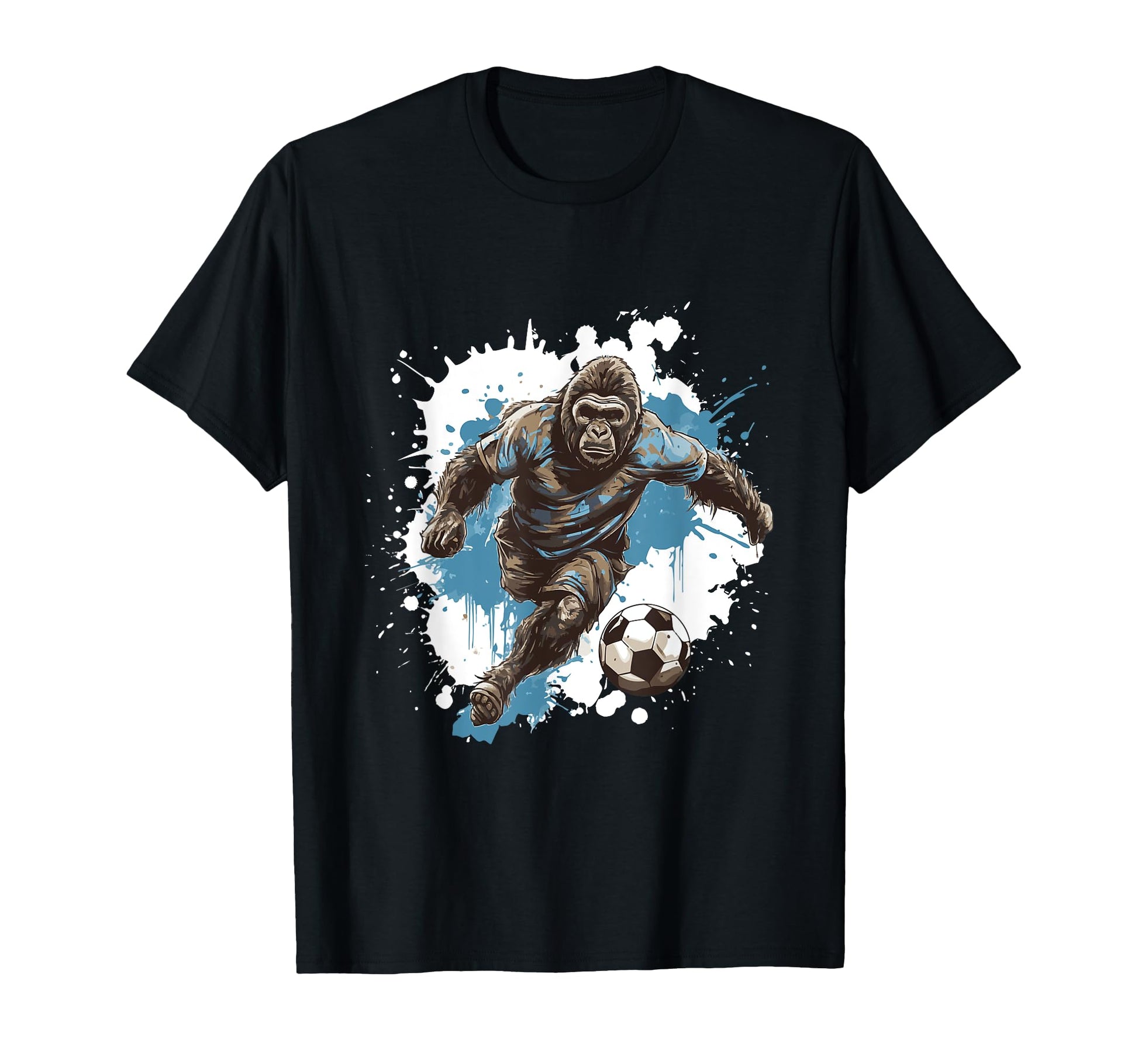 Gorilla Playing Soccer Sports Team Animal T-Shirt - Trendy Graphic Unisex - T-Shirt, Sweatshirt, Hoodie