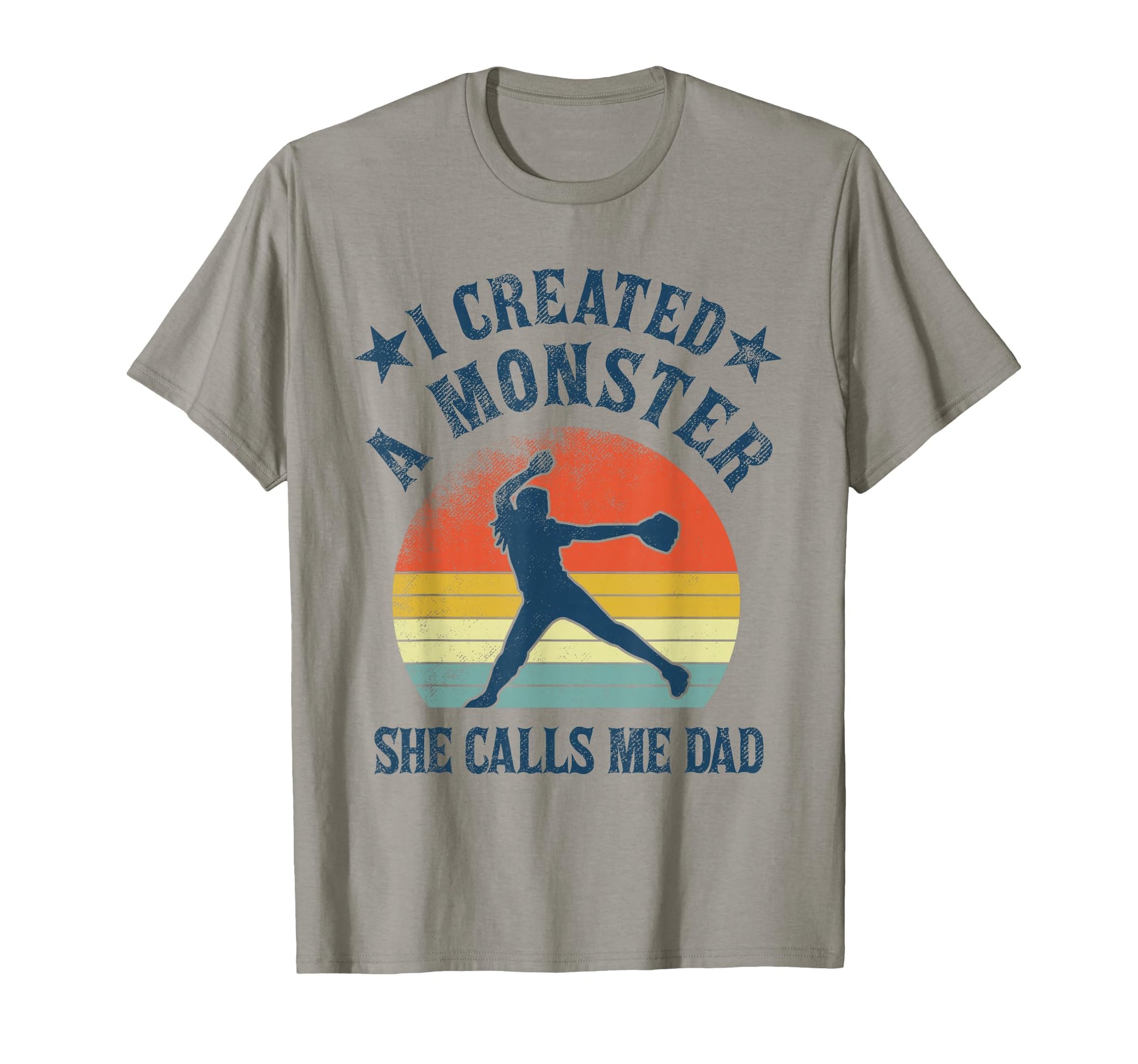Proud Softball Dad I Created Monster T-Shirt - Minimalist Print for Adults - T-Shirt, Sweatshirt, Hoodie