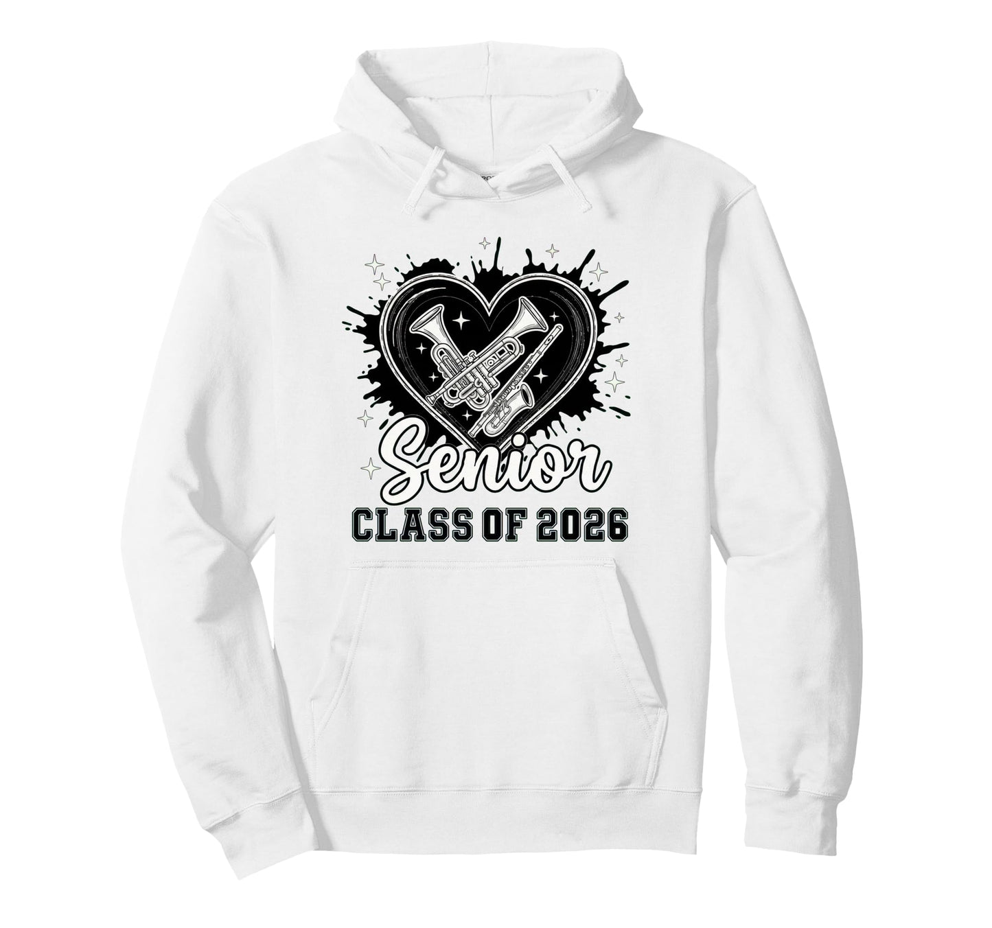 Senior Class 2026 Concert Band Musician Hoodie - Custom Art Print Unisex - T-Shirt, Sweatshirt, Hoodie