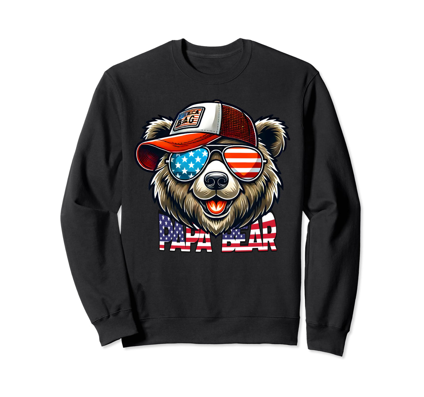 Papa Bear Funny Fathers Day Usa Sweatshirt - Unique Graphic Men Women - T-Shirt, Sweatshirt, Hoodie