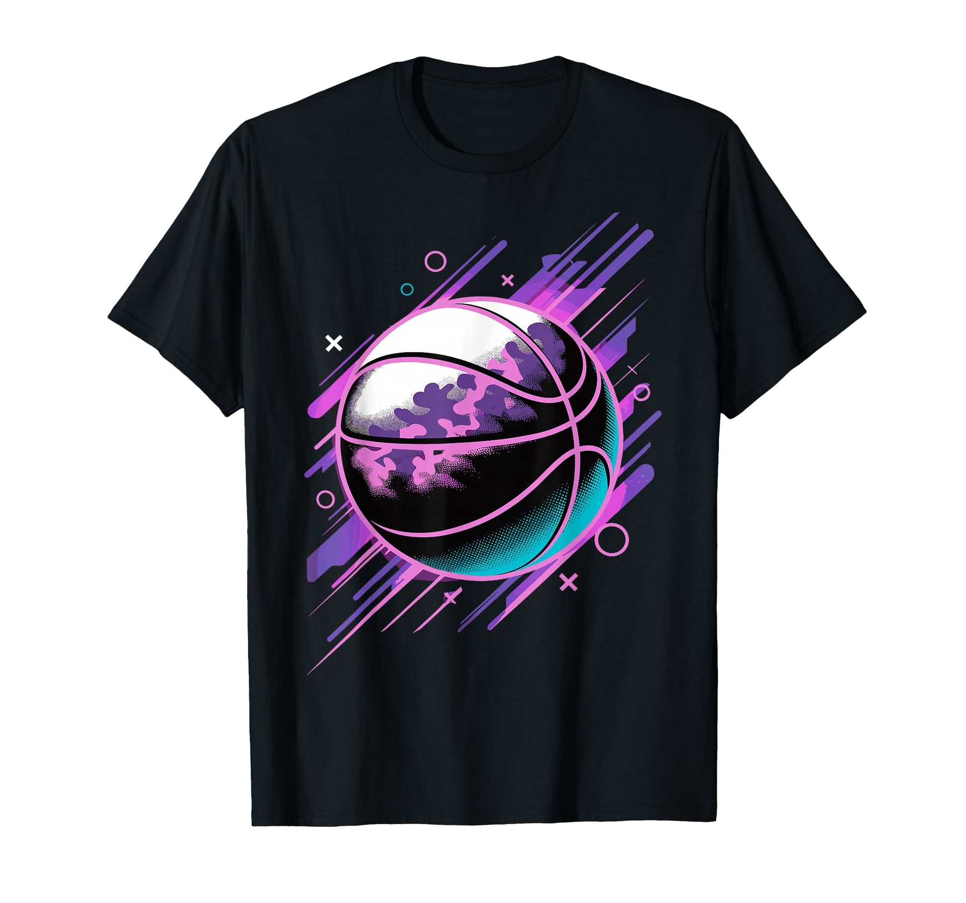 Colorful Basketball Ball Basketball T-Shirt - Trendy Graphic for Adults - T-Shirt, Sweatshirt, Hoodie