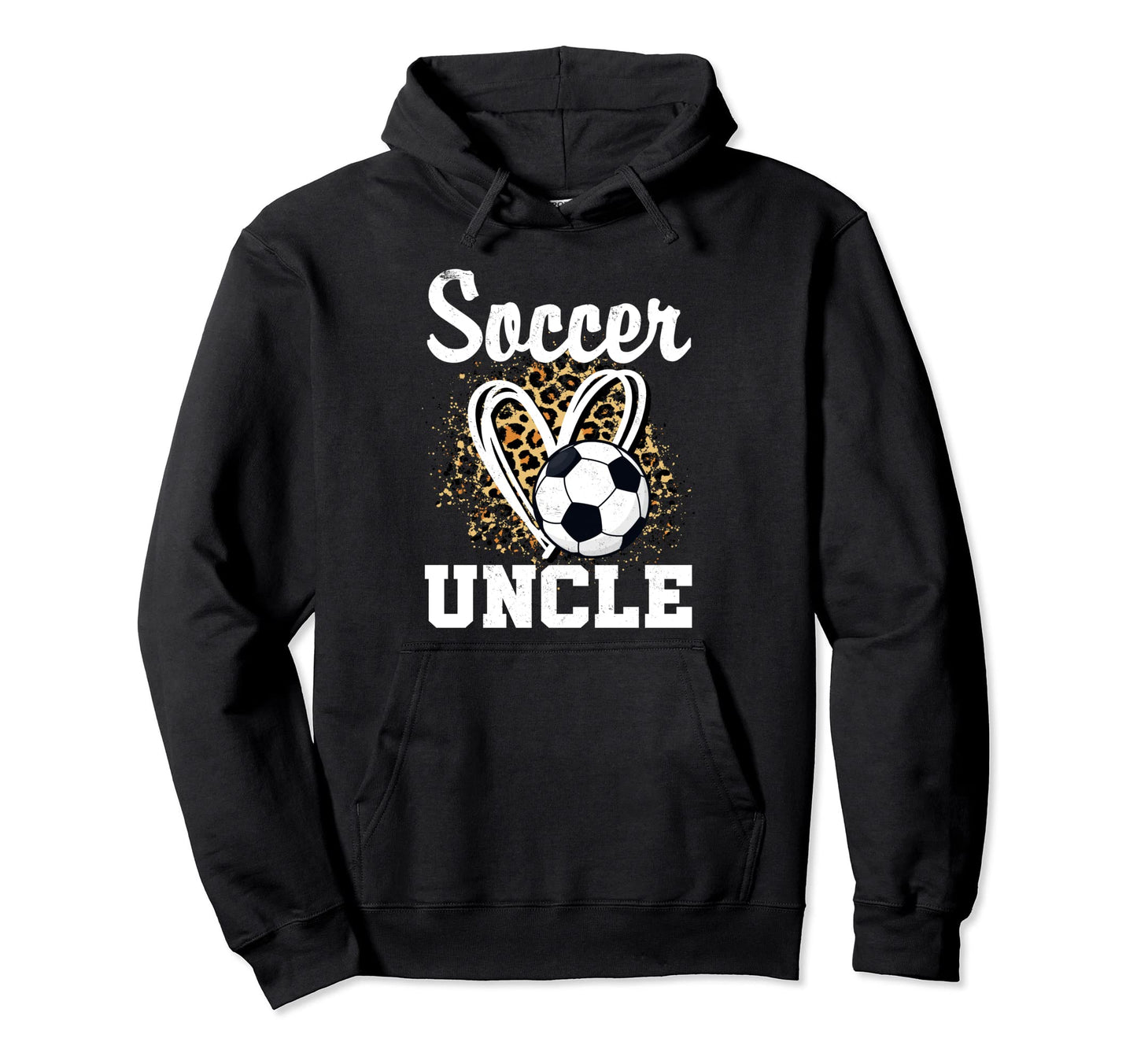 Soccer Uncle Leopard Heart Hoodie - Custom Art Print for Adults - T-Shirt, Sweatshirt, Hoodie