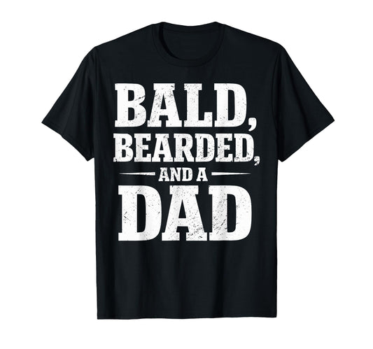 Bald Bearded Dad Fathers Day Balding T-Shirt - Custom Art Print for Adults - T-Shirt, Sweatshirt, Hoodie