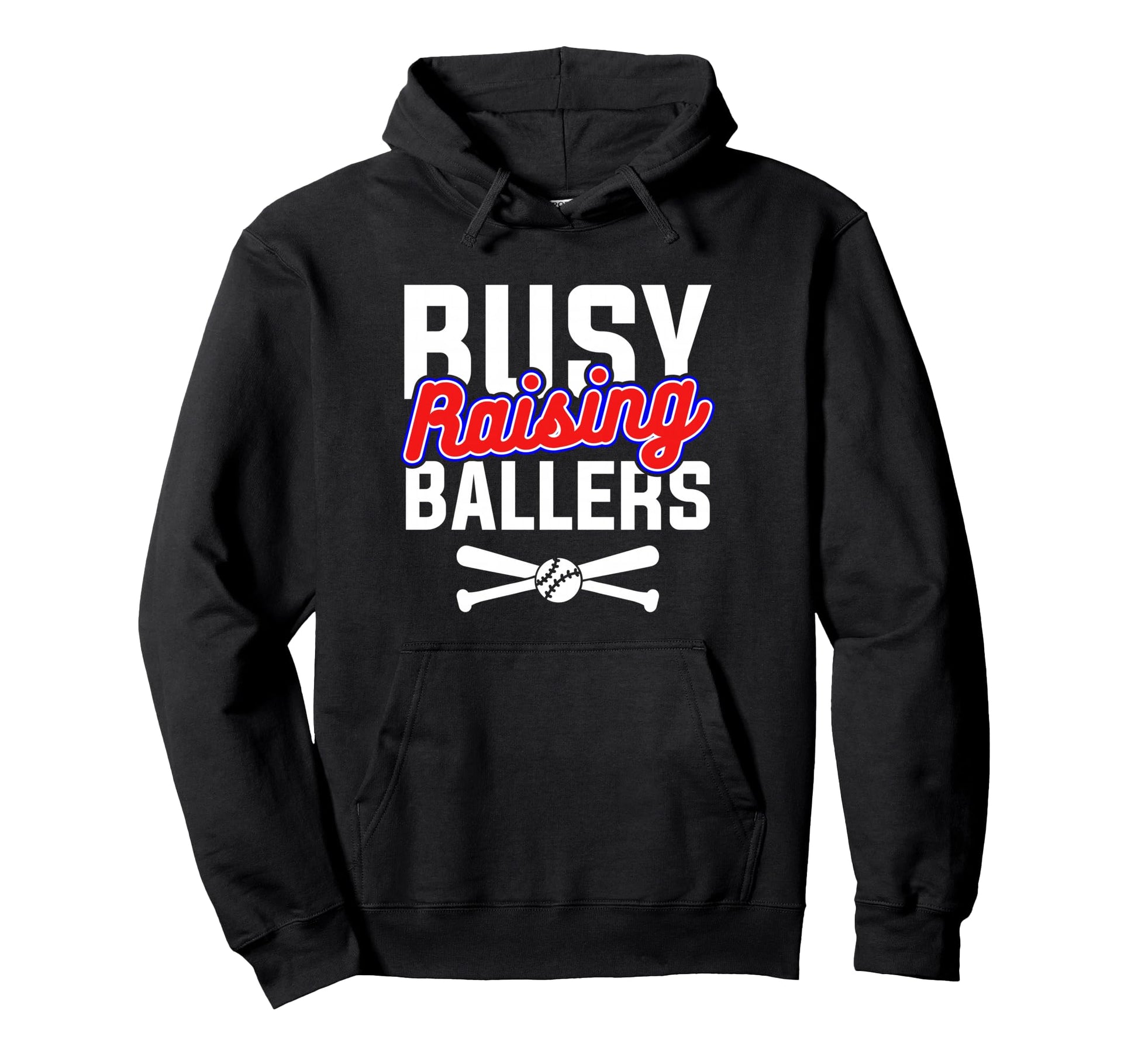 Busy Raising Ballers Mom Baseball Hoodie - Minimalist Print for Adults - T-Shirt, Sweatshirt, Hoodie