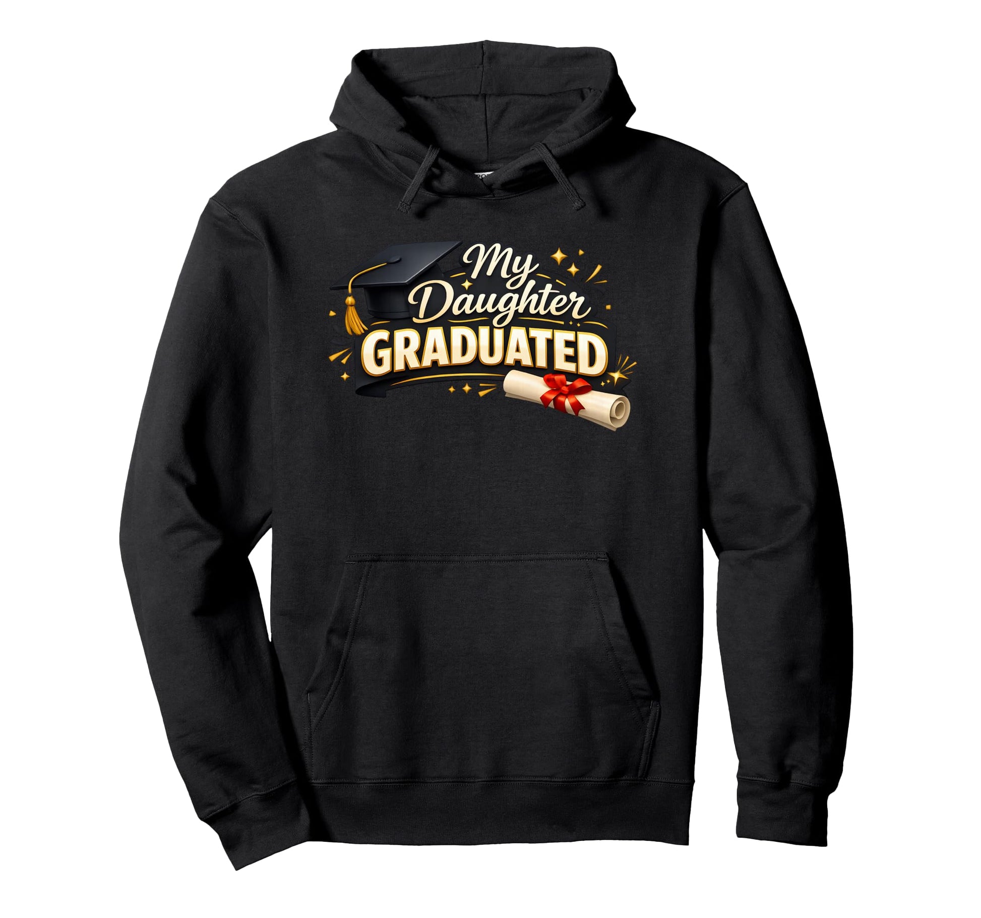 My Daughter Graduated Proud Mom 2026 Hoodie - Minimalist Print for Adults - T-Shirt, Sweatshirt, Hoodie