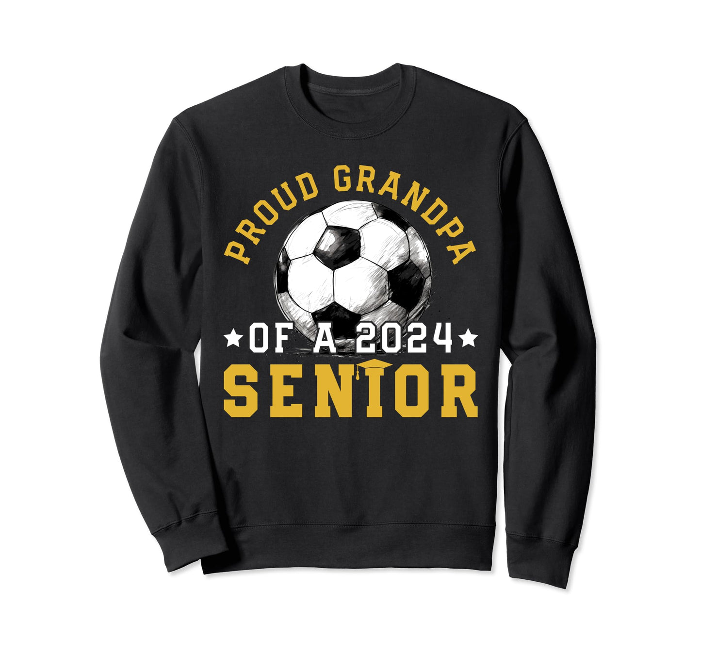 Class 2024 Grandpa Soccer Senior Sweatshirt - Minimalist Print for Adults - T-Shirt, Sweatshirt, Hoodie