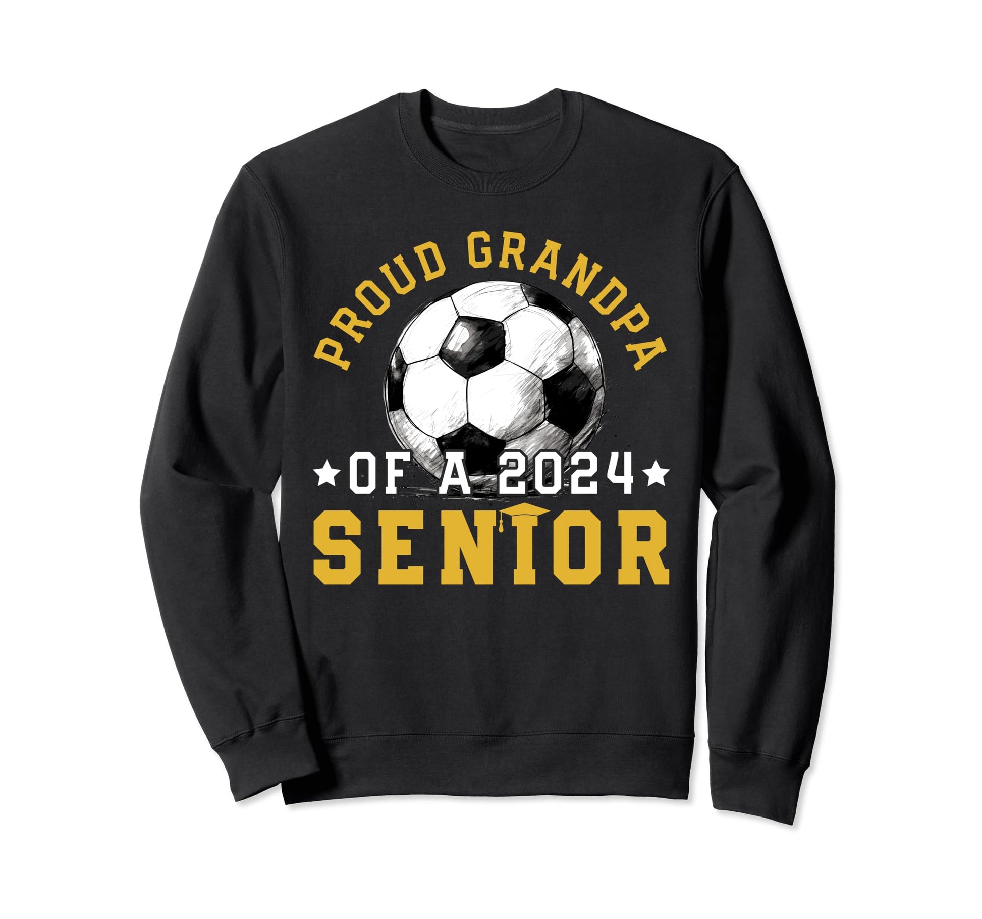 Class 2024 Grandpa Soccer Senior Sweatshirt - Minimalist Print for Adults - T-Shirt, Sweatshirt, Hoodie