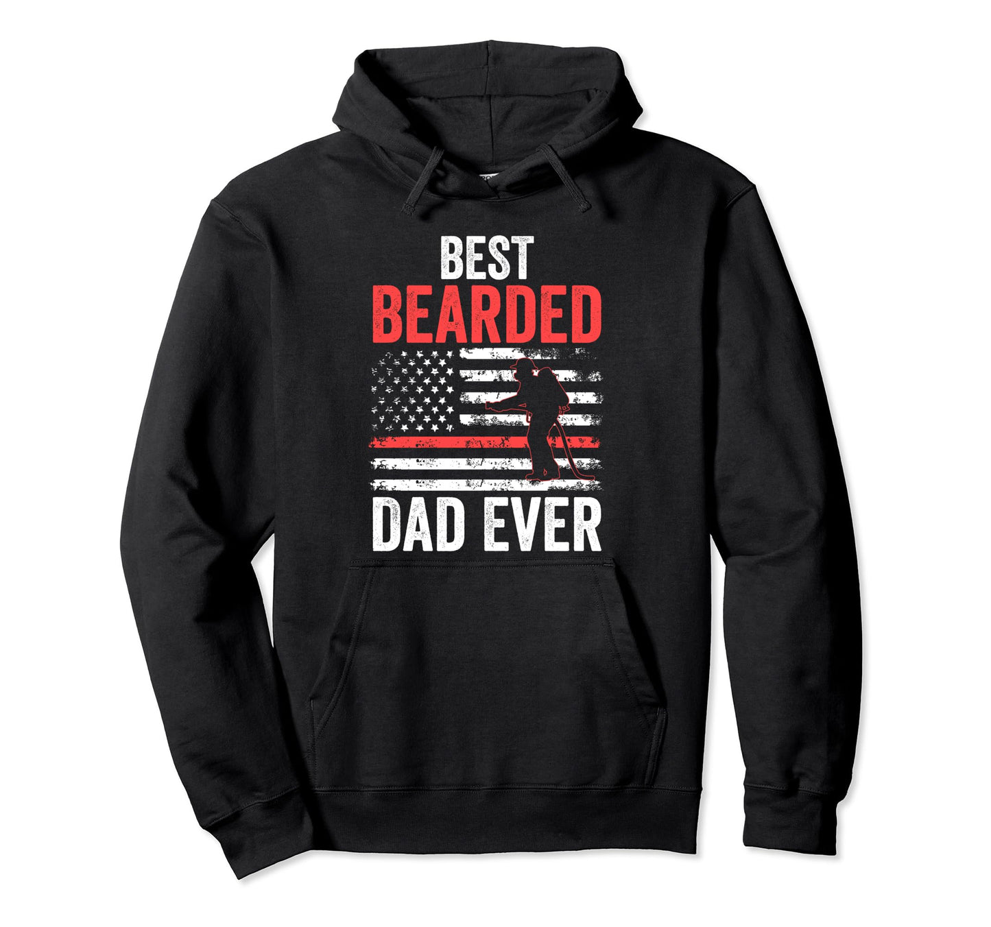 Best Bearded Dad Ever Fireman Hoodie - Novelty Apparel Men Women - T-Shirt, Sweatshirt, Hoodie