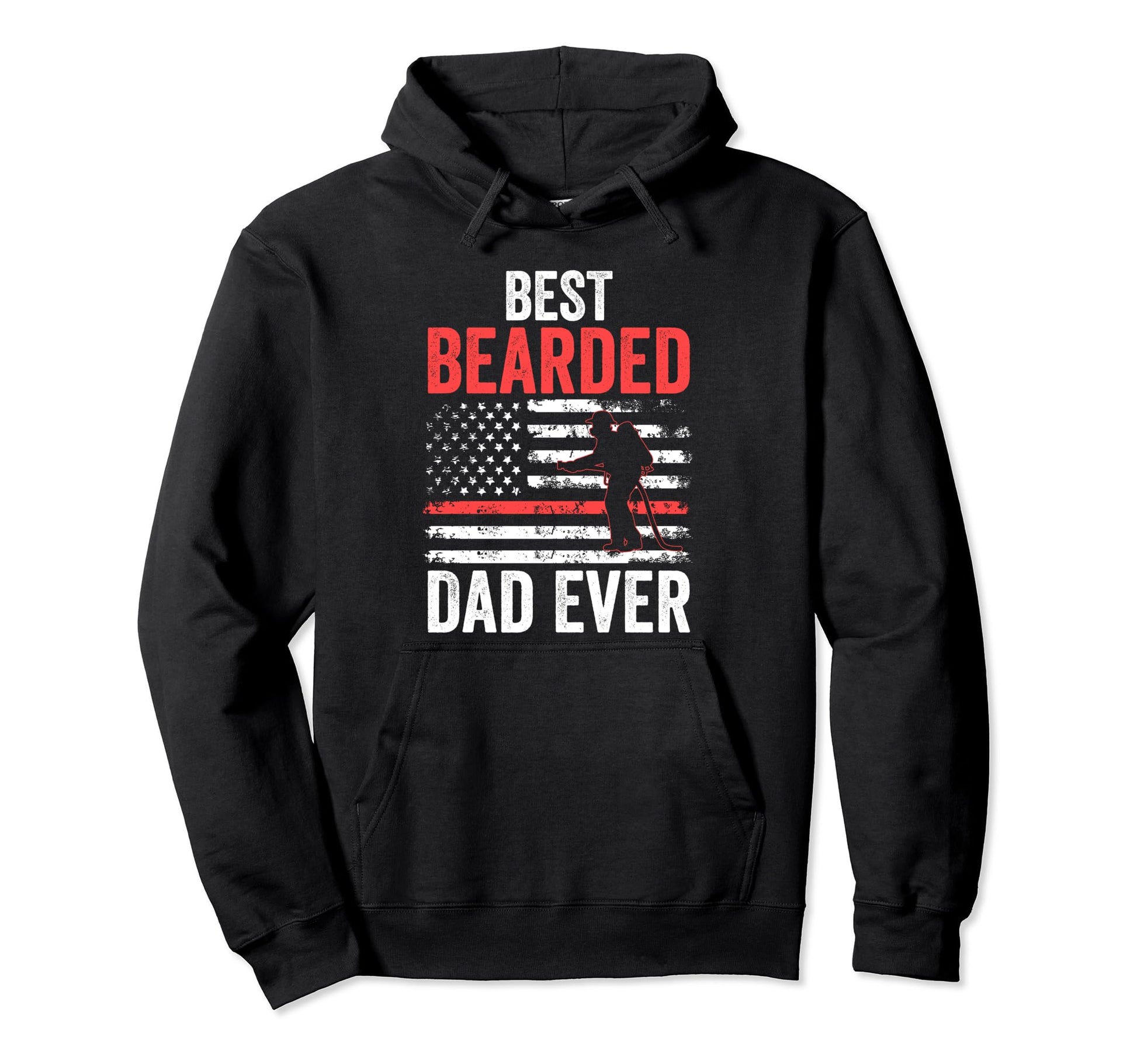 Best Bearded Dad Ever Fireman Hoodie - Novelty Apparel Men Women - T-Shirt, Sweatshirt, Hoodie