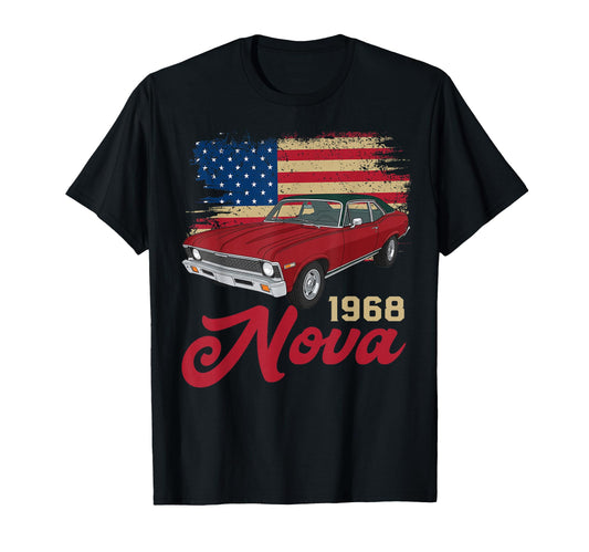 American Flag 1968 68 Nova Silhouette T-Shirt - Trendy Graphic for Adults - T-Shirt, Sweatshirt, Hoodie
