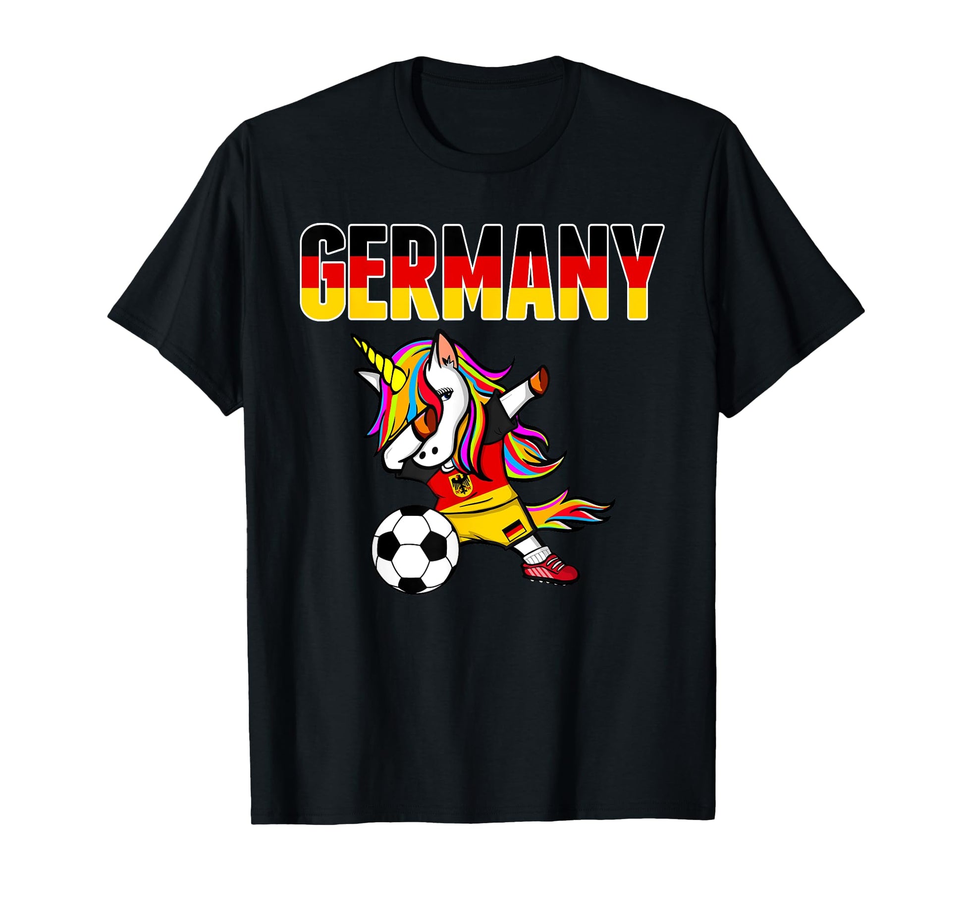 Dabbing Unicorn Germany Soccer Fans T-Shirt - Minimalist Print Unisex - T-Shirt, Sweatshirt, Hoodie
