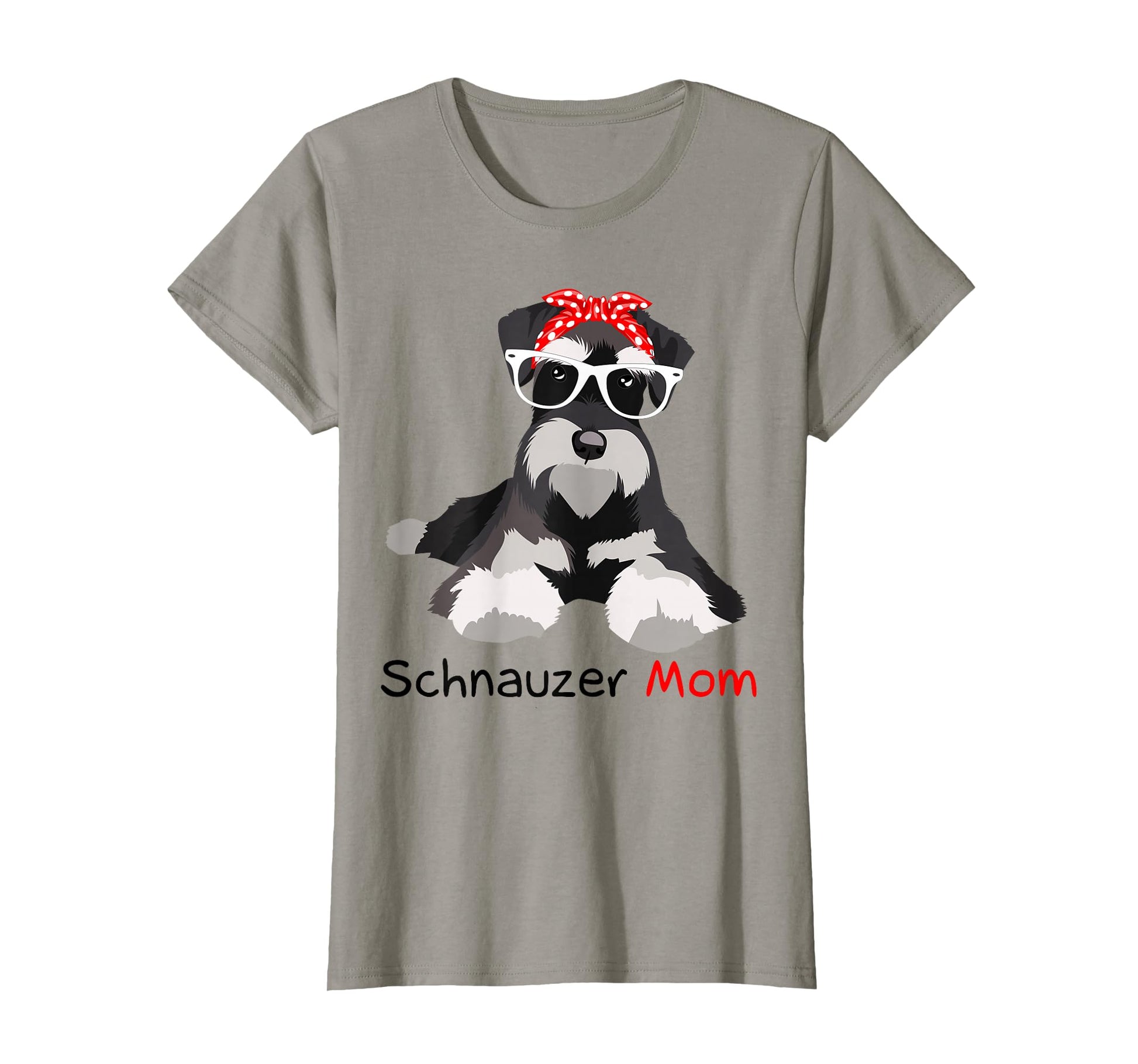 Schnauzer Mom Bandana Womens T-Shirt - Fun Novelty Design Men Women - T-Shirt, Sweatshirt, Hoodie