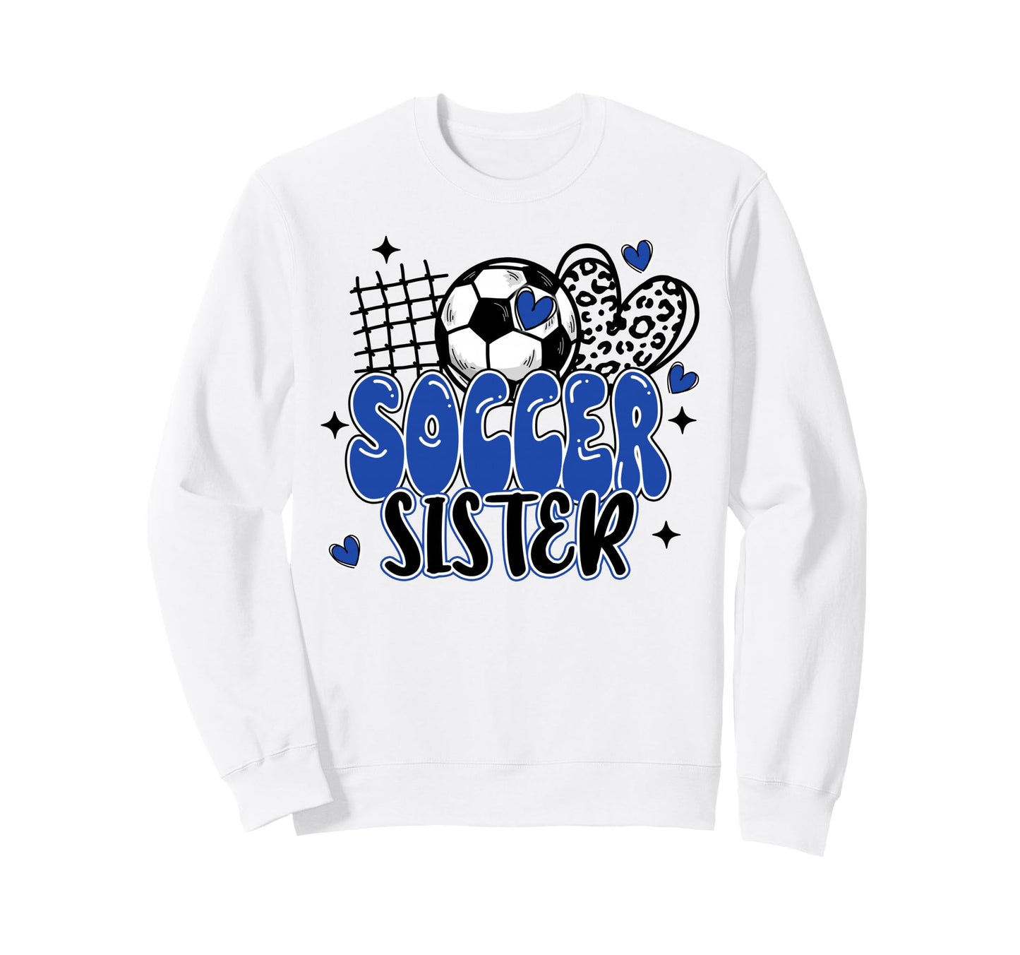 Soccer Sister Leopard Funny Sweatshirt - Aesthetic Graphic for Adults - T-Shirt, Sweatshirt, Hoodie