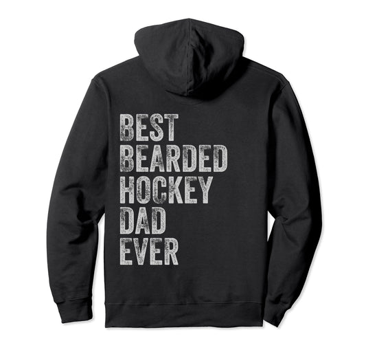 Best Bearded Hockey Dad Fathers Day Hoodie - Trendy Graphic for Adults - T-Shirt, Sweatshirt, Hoodie